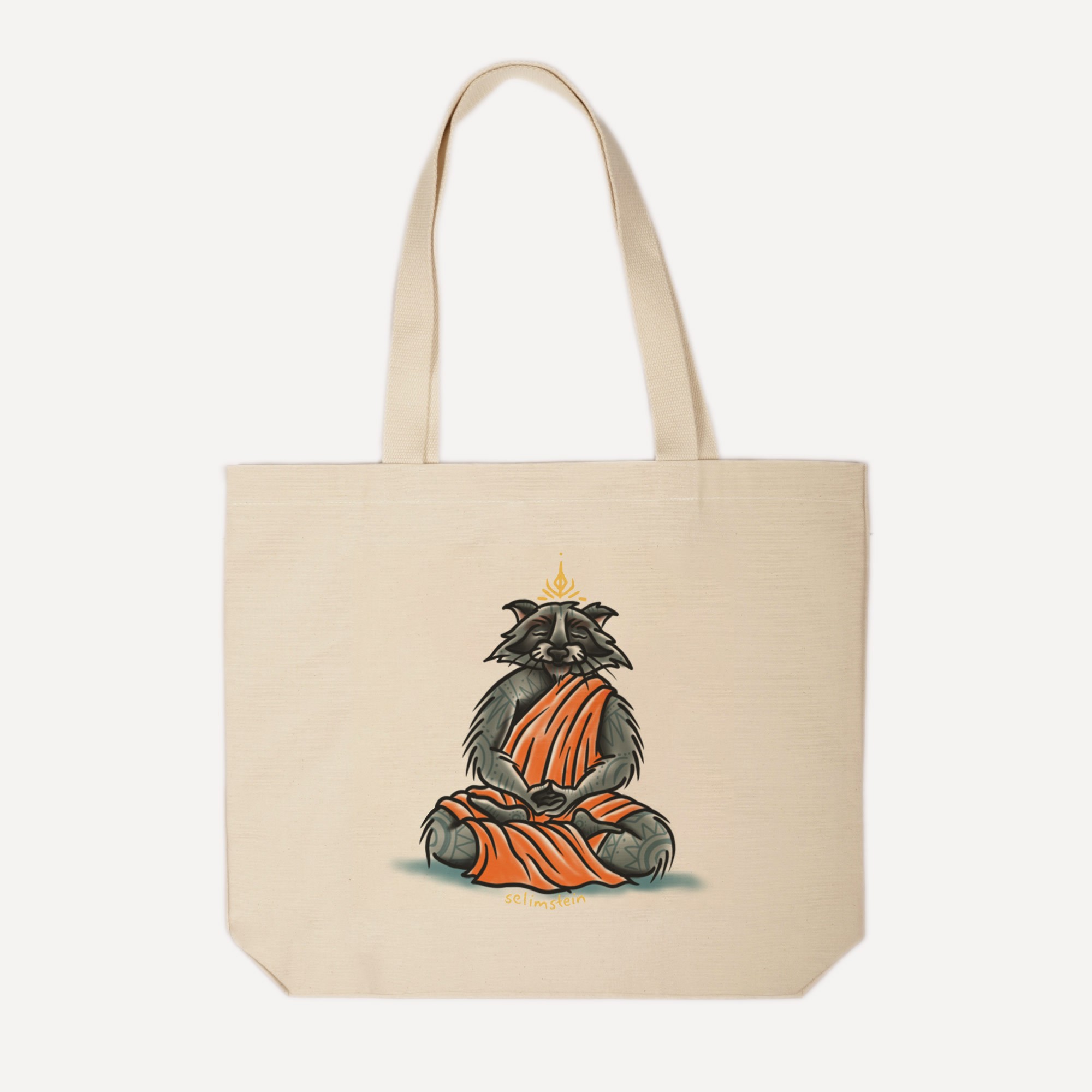 Buddha Pattern Canvas Tote Bag 