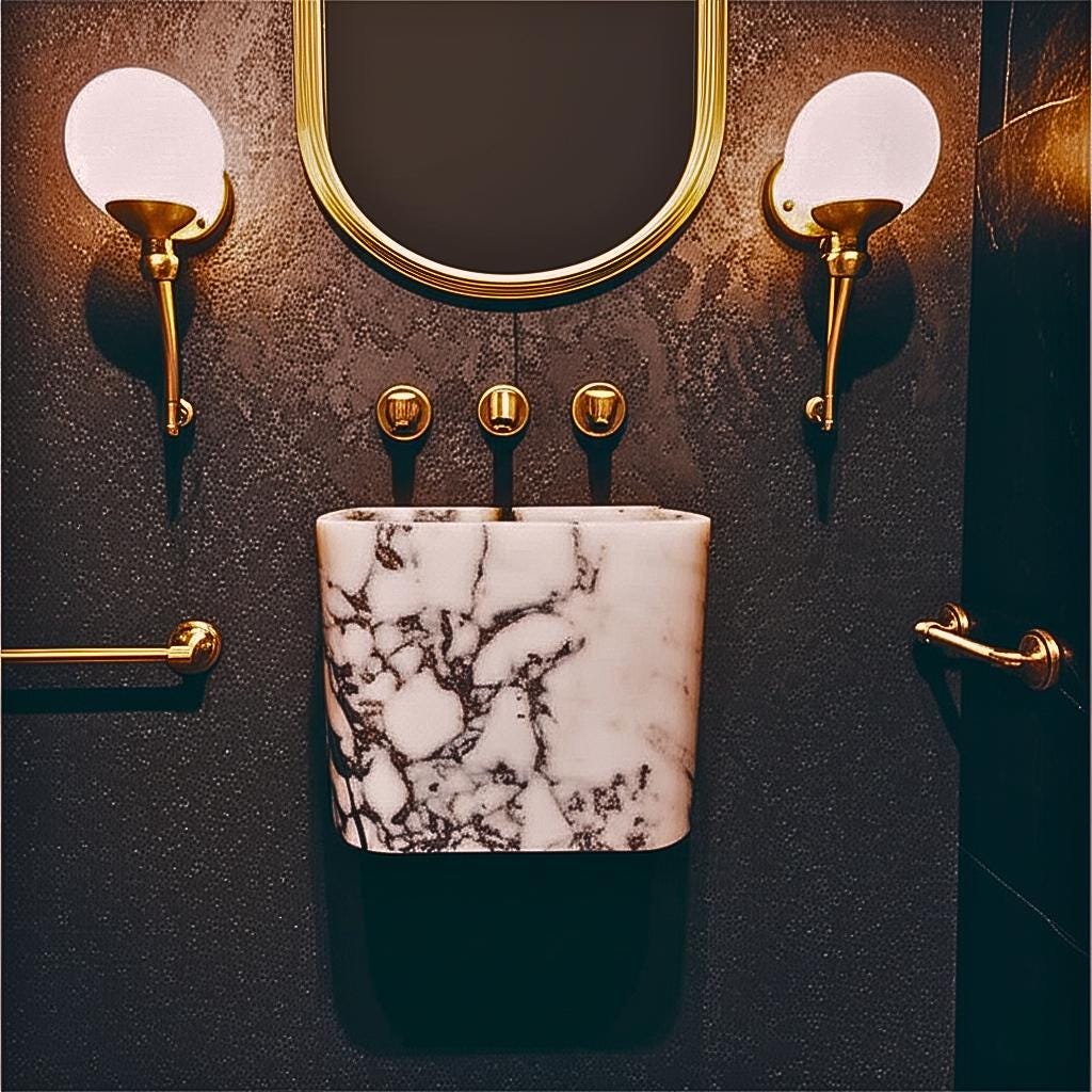 Calacatta Viola Marble Sink: Polished Stone Bathroom Vanity