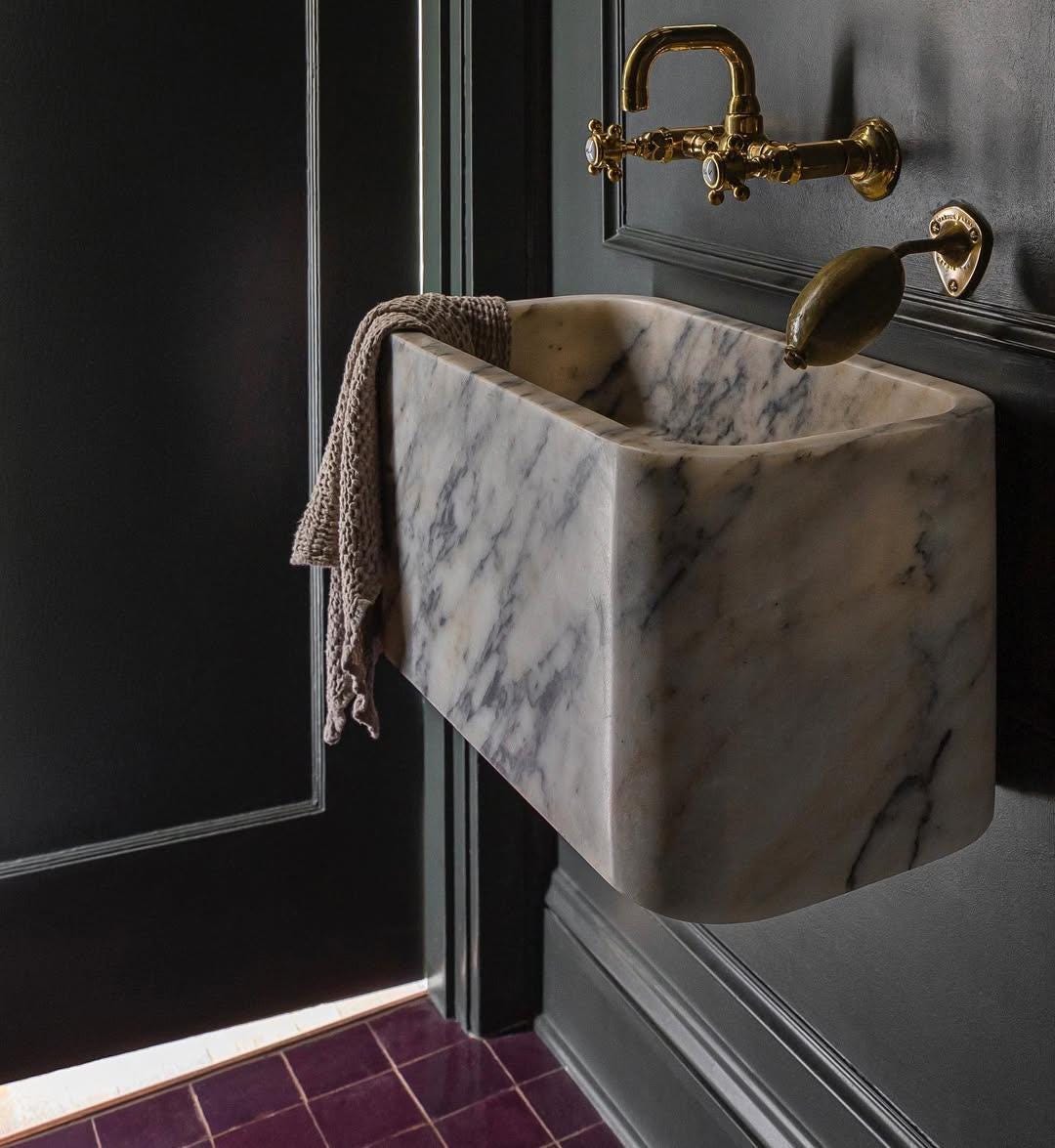 Modern -Minimalist Design Calacatta Viola Marble Sink :A Unique Work of Art for Your Bathroom