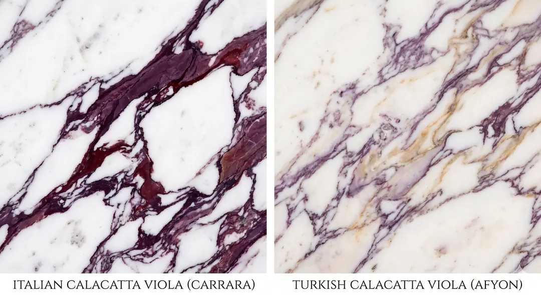 Bold drama or warm elegance? While Italy’s Carrara and Turkey’s Afyon regions both yield breathtaking Calacatta Viola marble, each carries a distinct signature. We break down the visual nuances, market dynamics, and atmospheric differences of these two natural masterpieces.