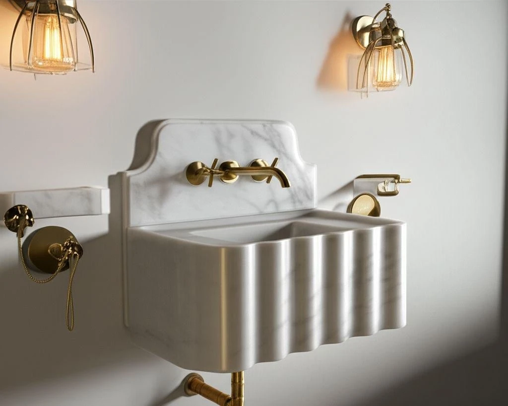 Handcrafted Carrara Marble Fluted Vessel Sink: Timeless Elegance and Radiance for Your Bathroom