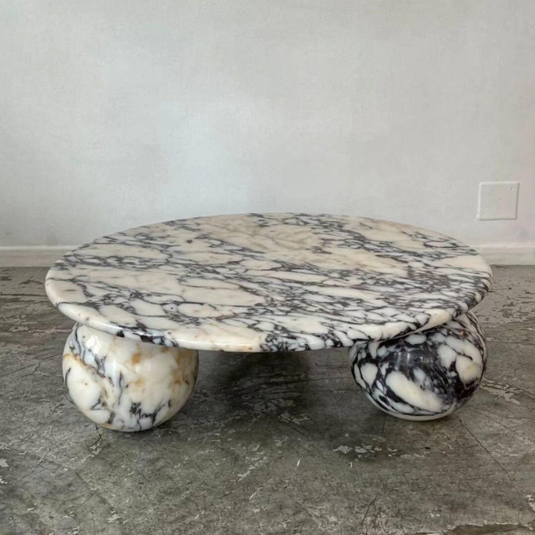 Calacatta viola round marble table