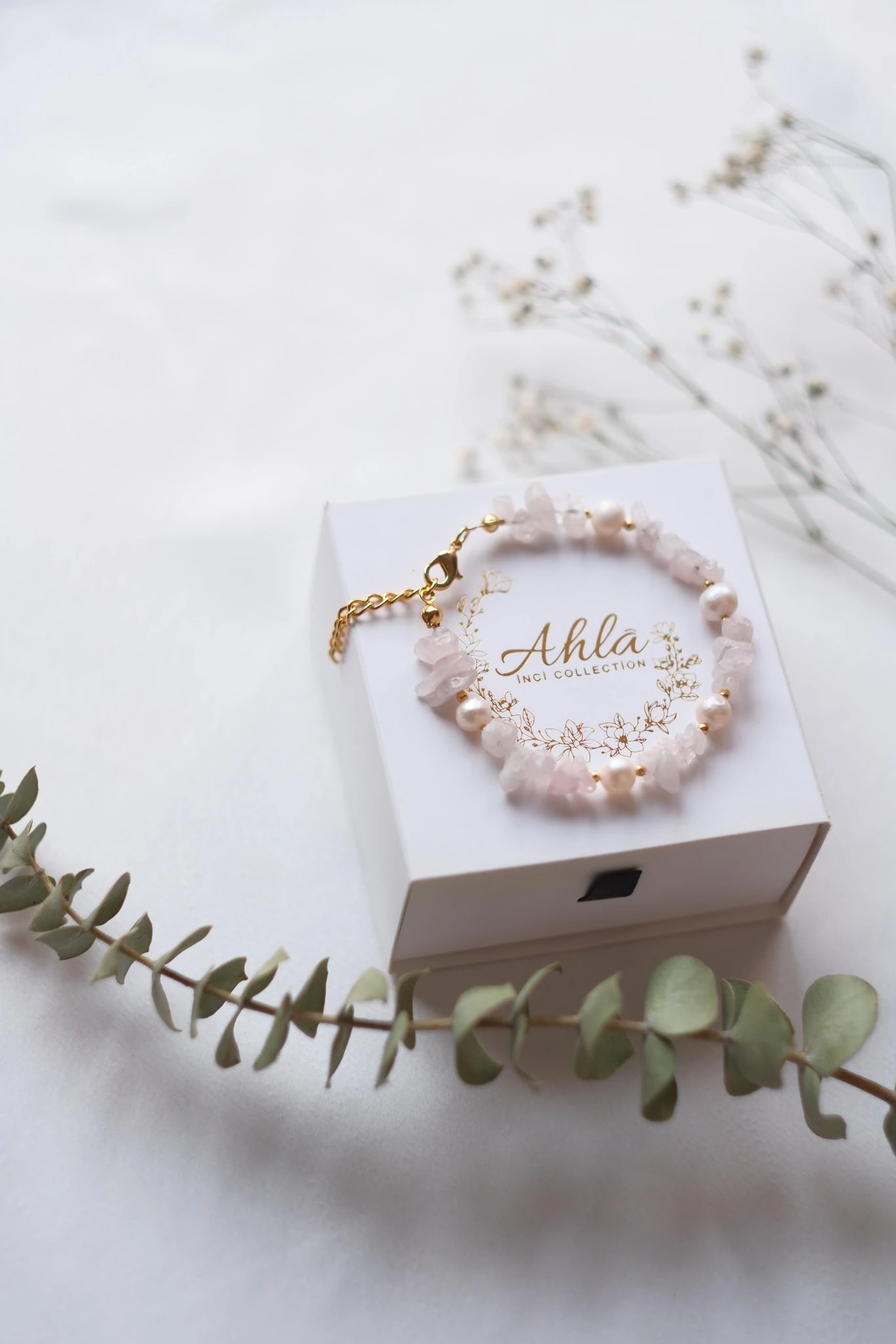 PEMBE KUVARS - İNCİ BİLEKLİK