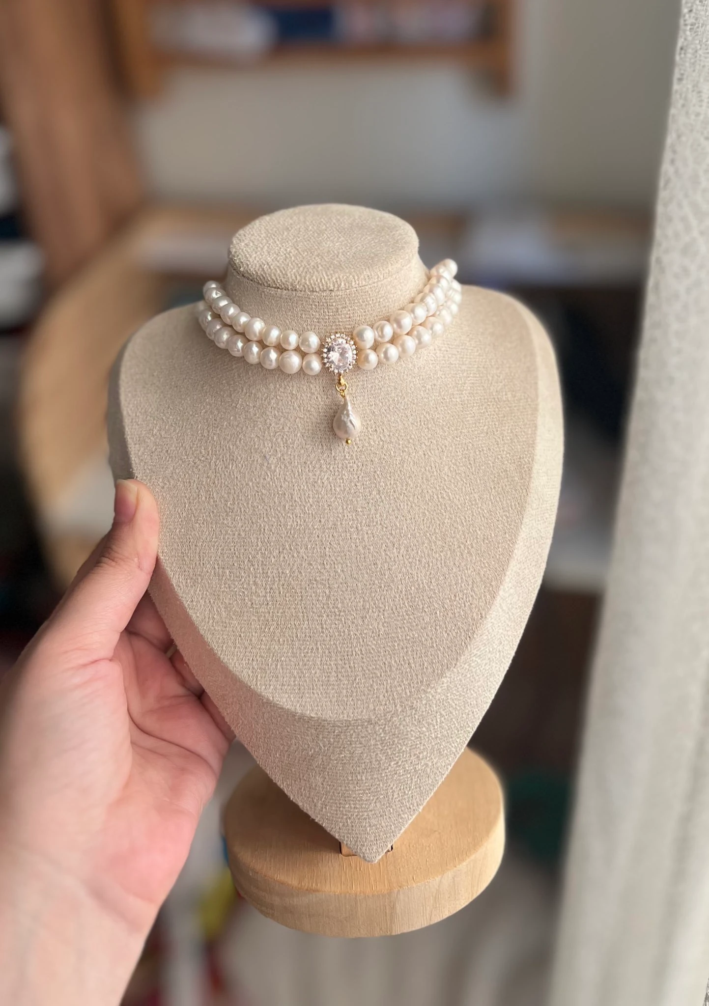 ÇİFT SIRA İNCİ KOLYE