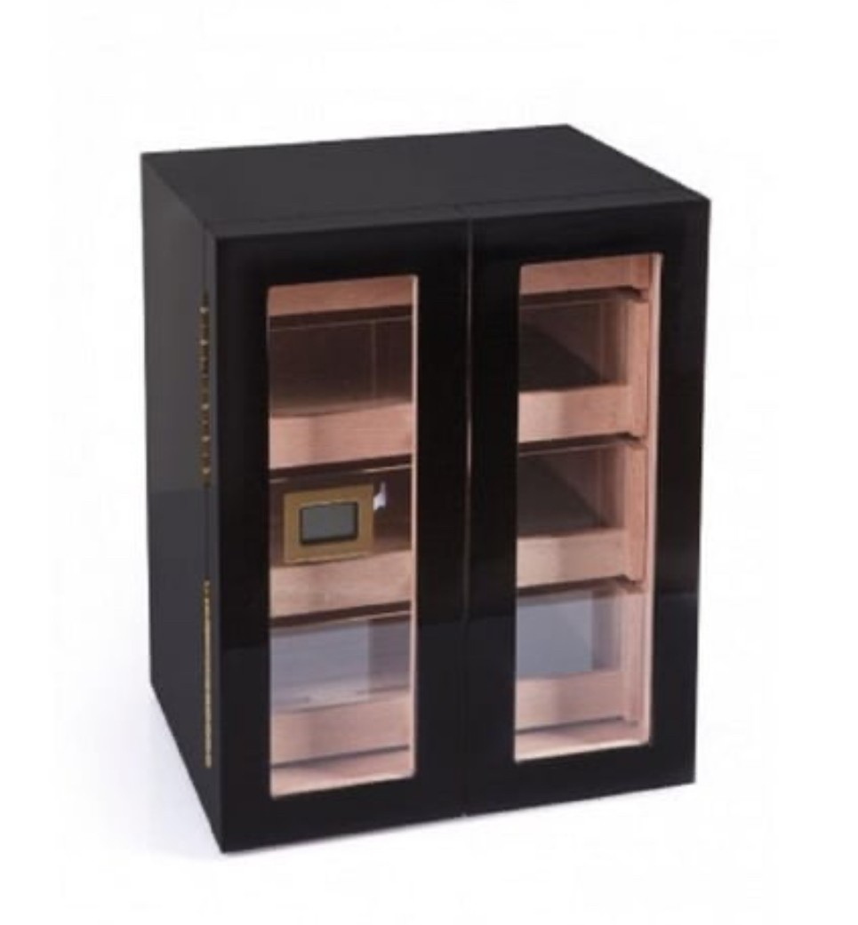 Parmida 4 Katlı Humidor/Puro Saklama Dolabı - Siyah