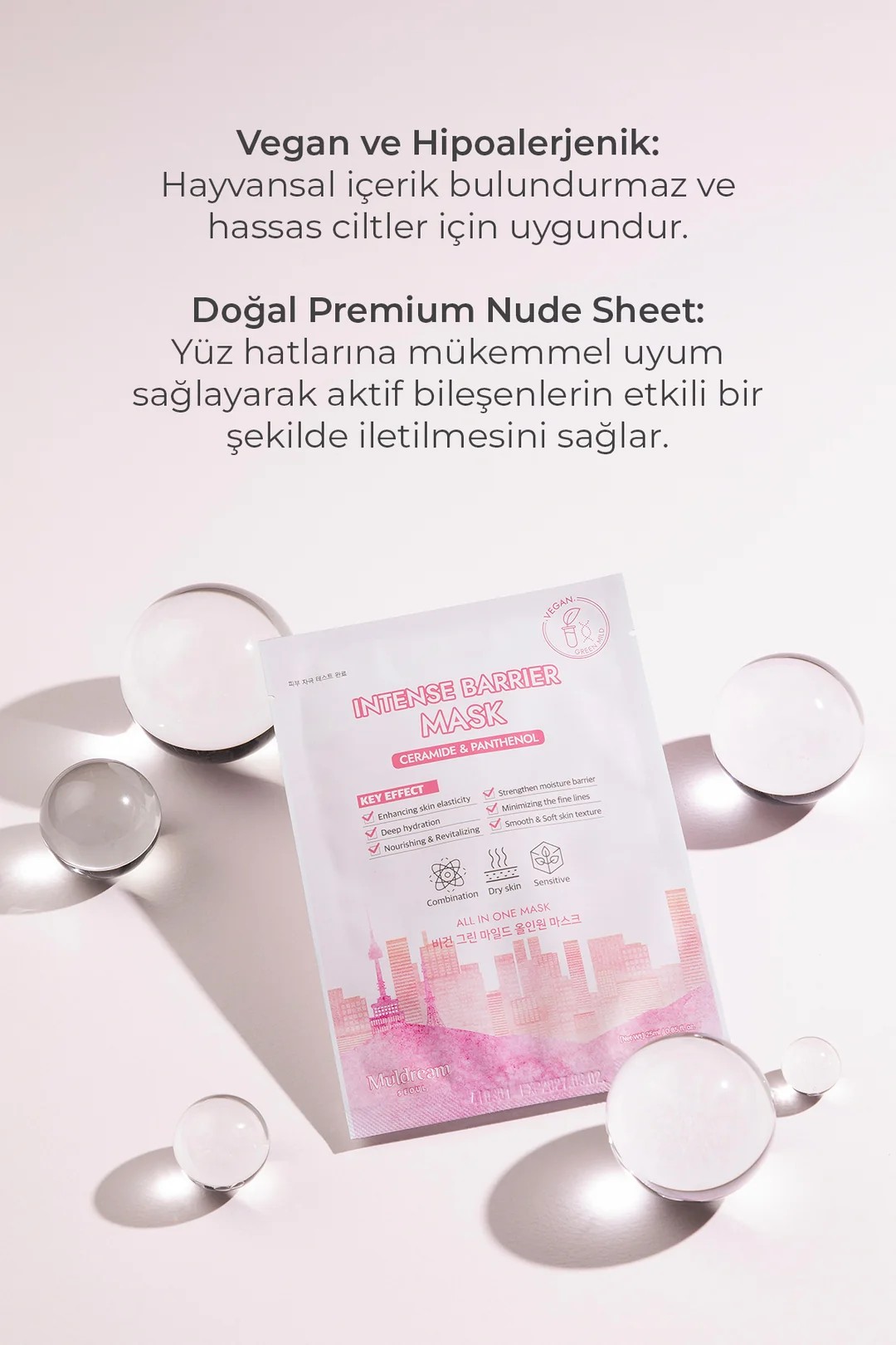 İntense Barrier Mask Kağıt Yüz Maskesi Kuru ve Hassas Cilt Onarıcı Bariyer Güçlendirici Kore 25ml