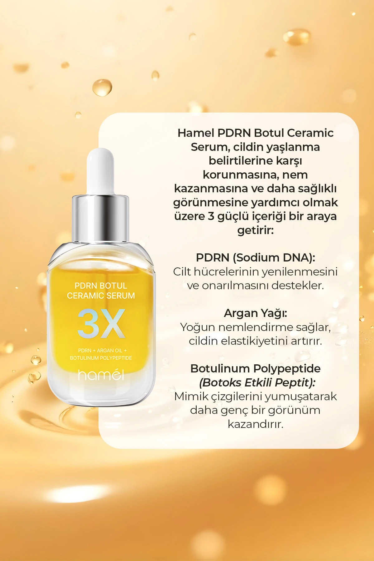 3X PDRN Botul Ceramic Serum Sodium DNA Botoks Etkili Doku Onarıcı Serum Kore 30ml