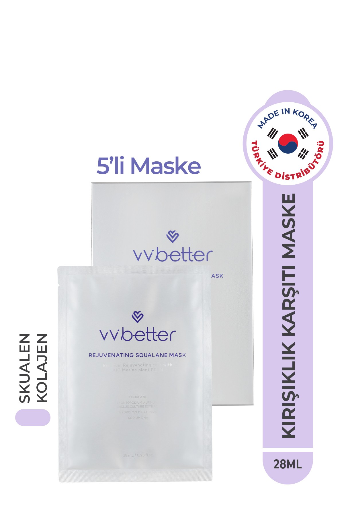 Rejuvenating Squalane Mask Yüz Maskesi Centella Asiatica Madecassoside Hyaluronic Acid Kore 5'li