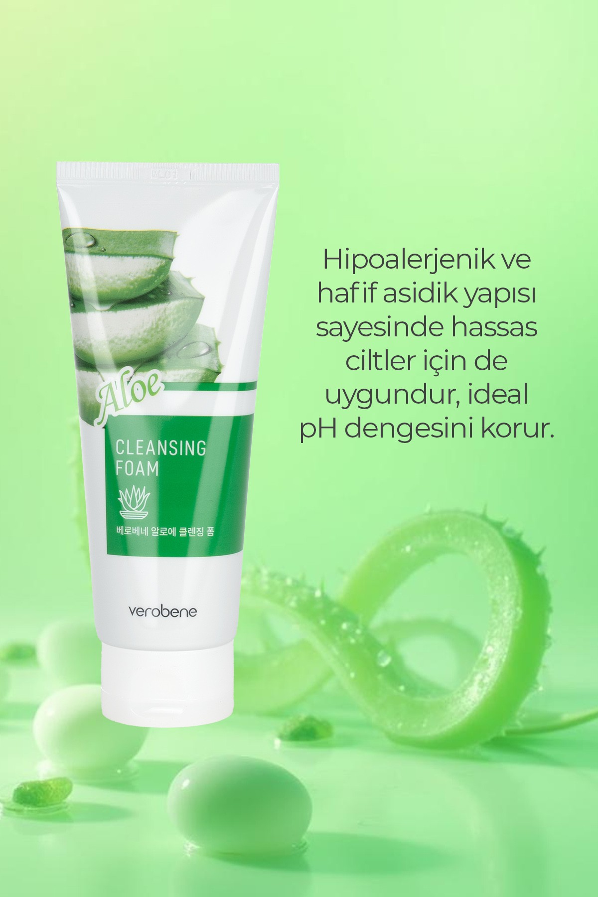 Aloe Vera İçerikli Nemlendirici ve Yatıştırıcı Yüz Temizleme Köpüğü 150ml