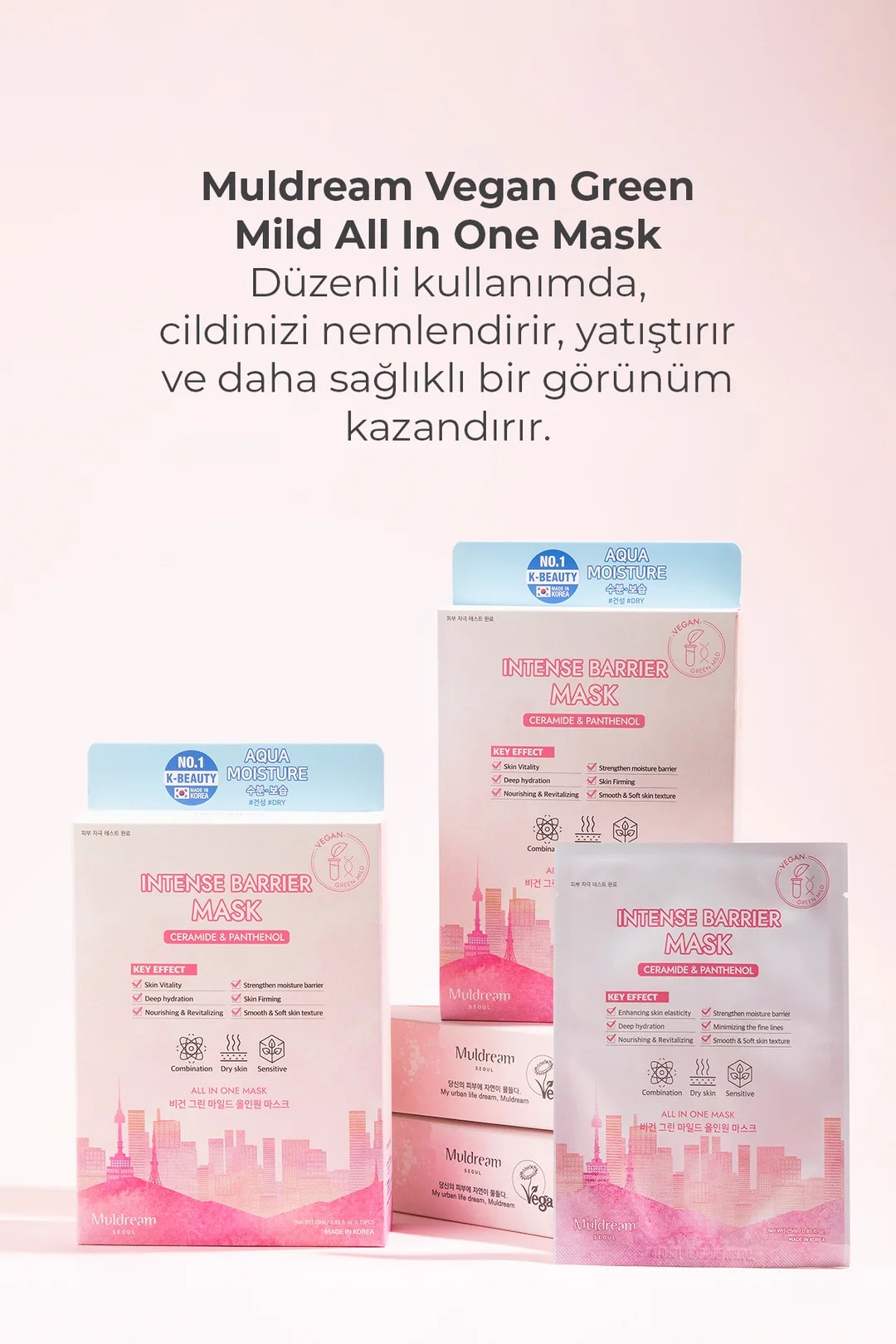 İntense Barrier Mask Kağıt Yüz Maskesi Kuru ve Hassas Cilt Onarıcı Bariyer Güçlendirici Kore 25ml