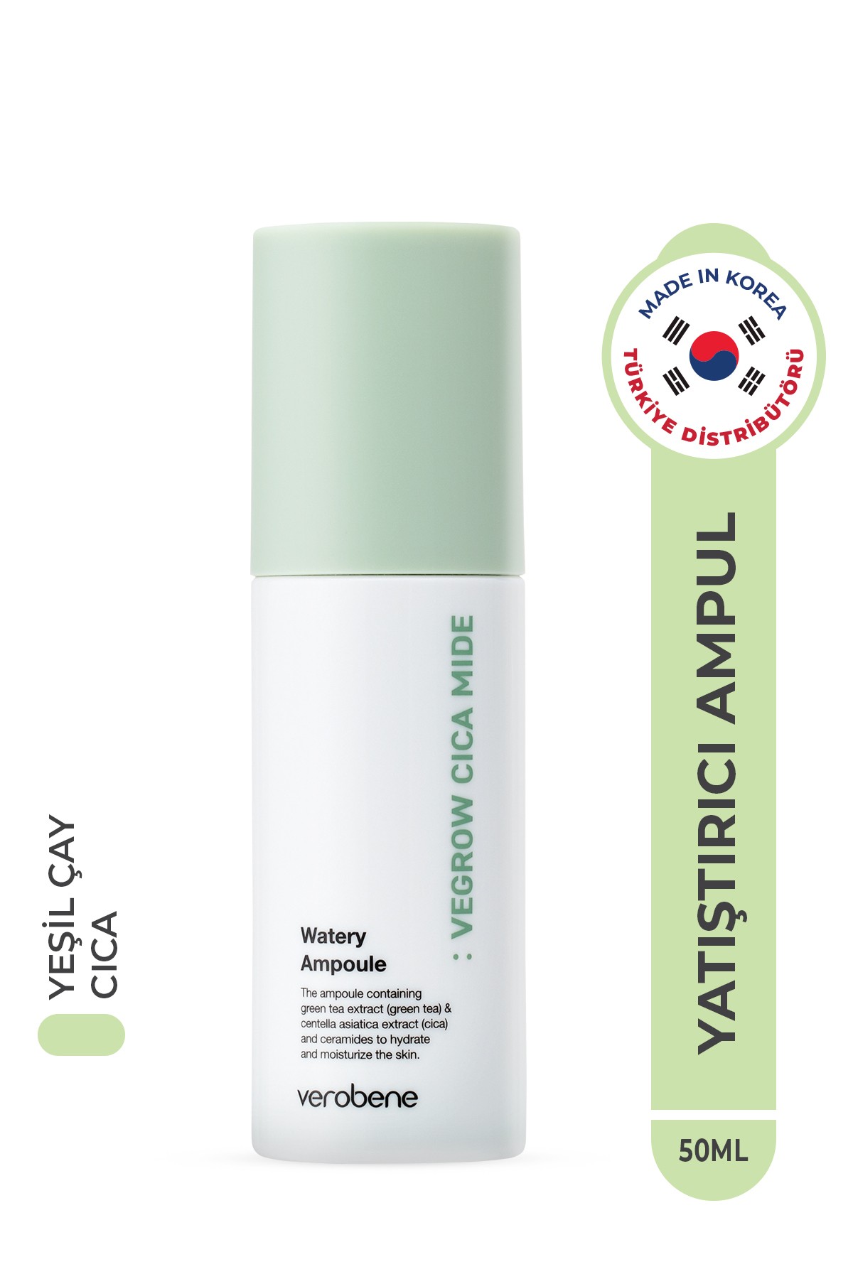 Vegrow Cica Mide Watery Ampoule Nemlendirici Onarıcı Ampul Kore 50ml