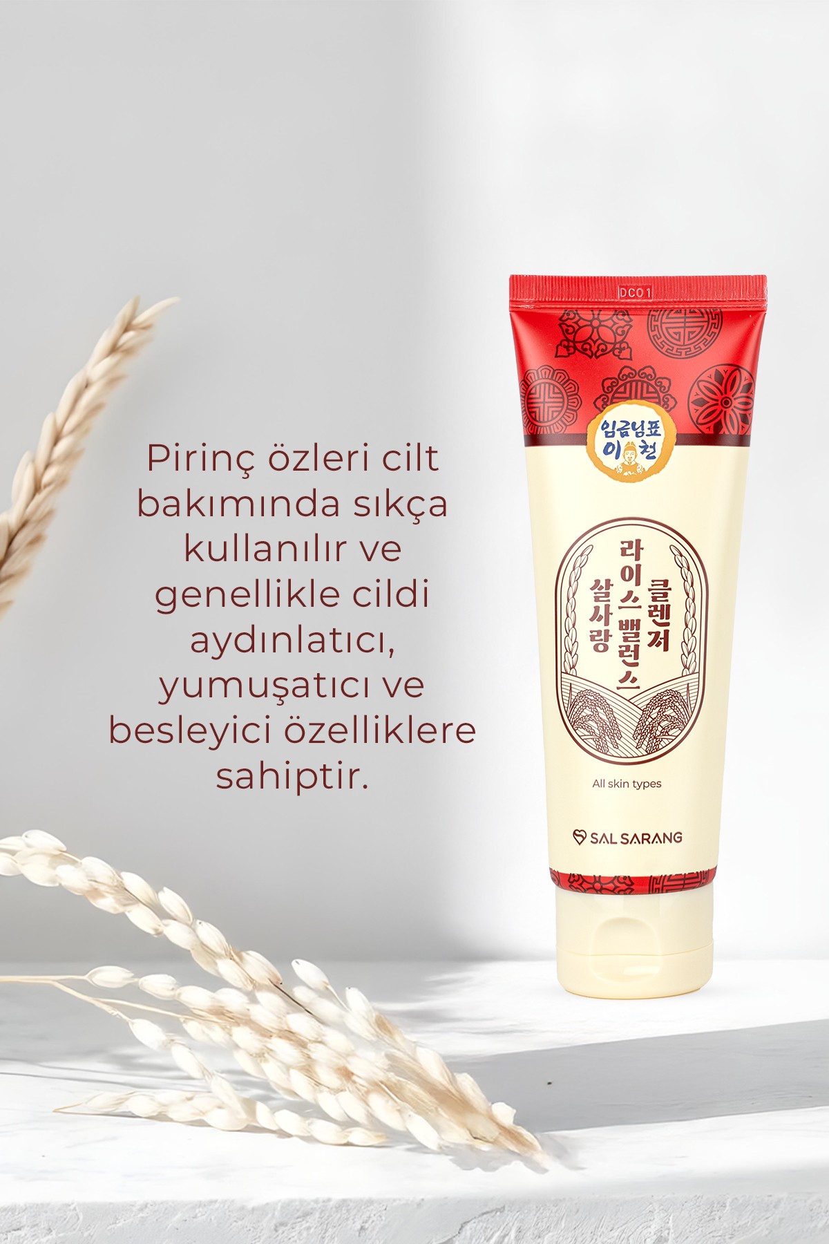 Pirinç Kepeği İçeren Kore Temizleyici 120ml – Gözenek Temizleyici & Dengeleyici