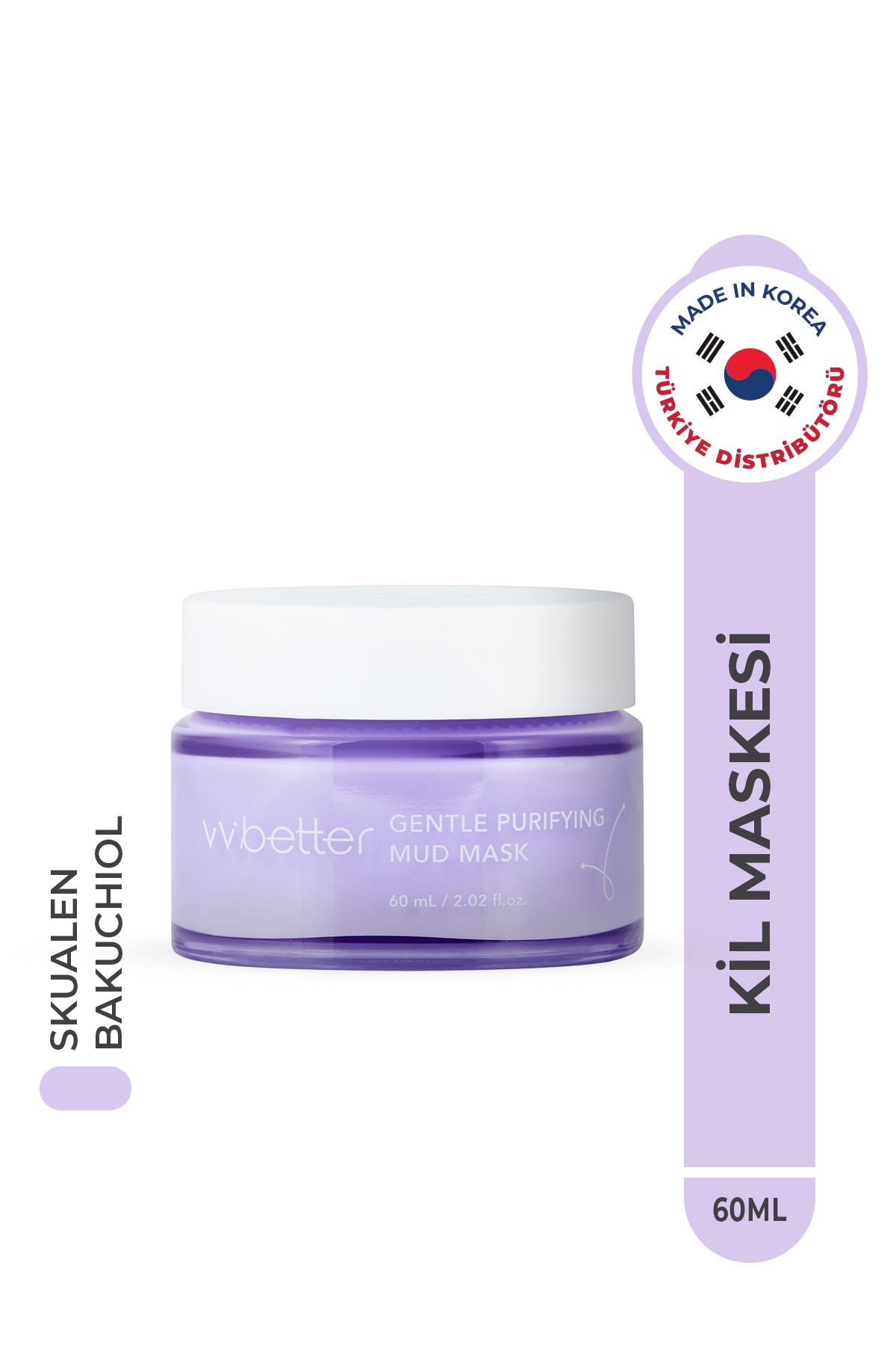 VVBETTER Canlandırıcı ve Arındırıcı Kore Kil Maskesi – Gözenek Temizleyici & Sebum Dengesi 60ml