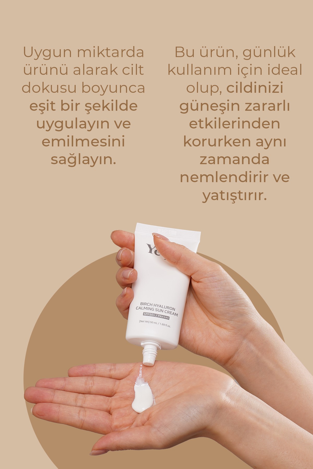 Huş Ağacı Özü İçeren Yatıştırıcı Kore Güneş Kremi SPF50 PA++++ 50ml – Hassas Cilt Koruyucu & Nemlendirici Bakım