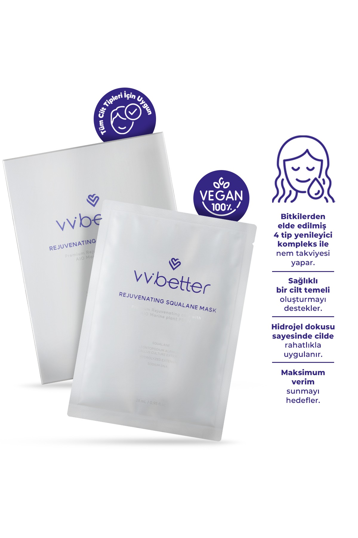 Rejuvenating Squalane Mask Yüz Maskesi Centella Asiatica Madecassoside Hyaluronic Acid Kore 5'li
