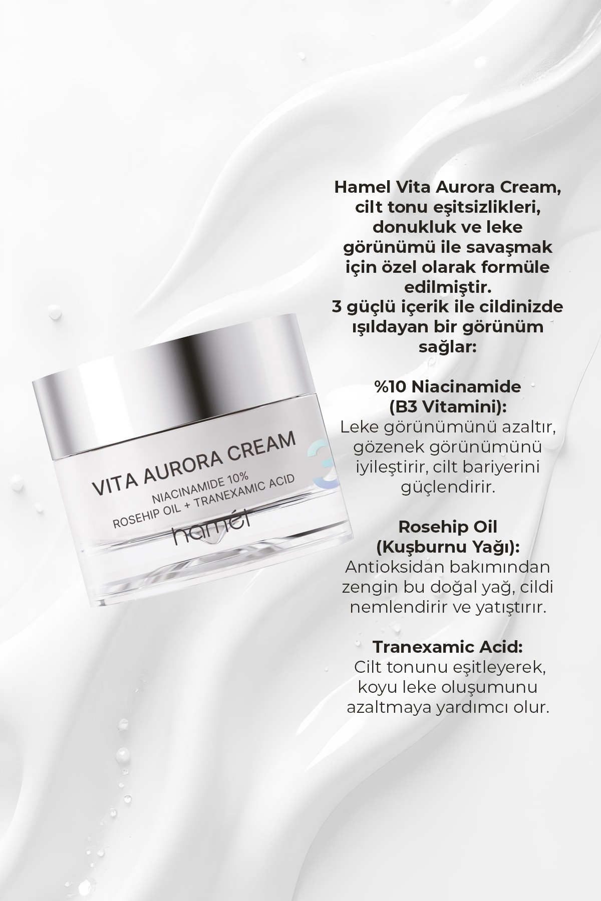 3X Vita Aurora Cream %10 Niacinamide Koyu Leke Karşıtı Cilt Tonu Eşitleyici Krem Kore 50ml