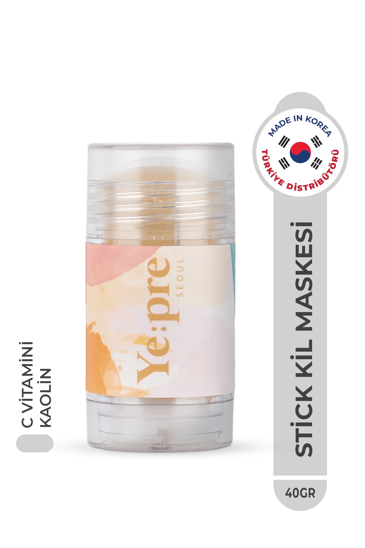 Vitamin C Pore Care Mud Stick Mask Gözenek Temizleyici Yatıştırıcı Kil Maskesi Kore 40g