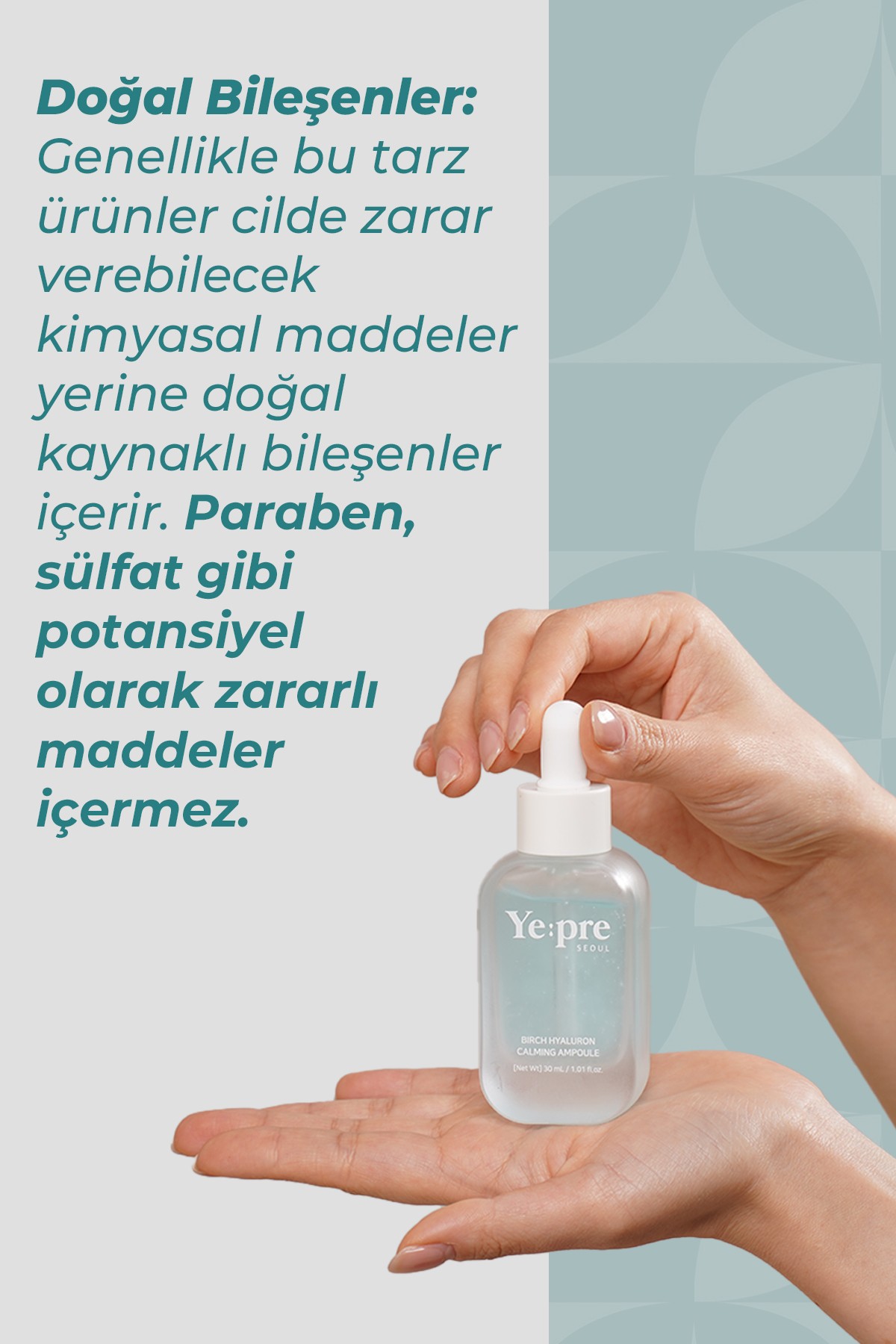 Huş Ağacı Özü ve Hyalüronik Asit İçeren Kore Nemlendirici Yatıştırıcı Ampul 30ml – Cilt Bariyeri Güçlendirici & Antioksidan Koruma