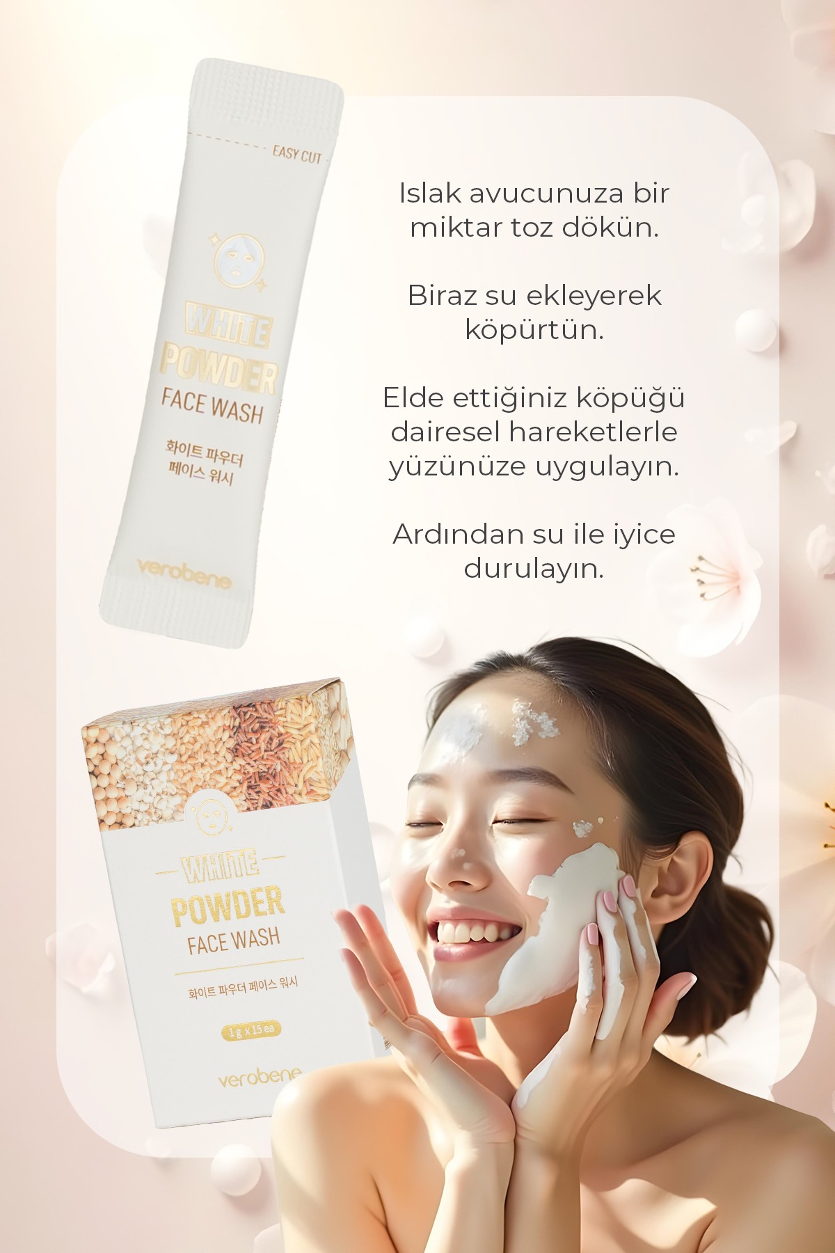 Peeling Etkili Gözenek Arındırıcı ve Aydınlatıcı Yüz Temizleme Köpüğü Tozu (Şase) 1g