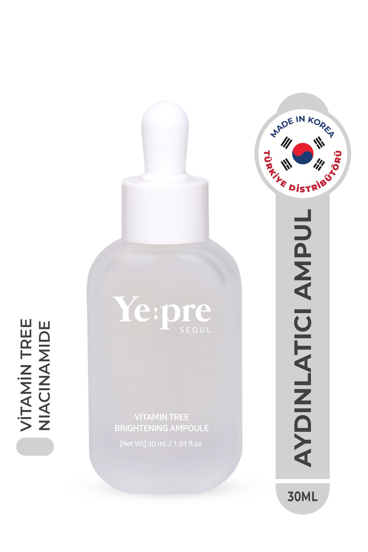 Vitamin İçerikli Aydınlatıcı Ampul 30ml – Cilt Tonu Eşitleyici & Antioksidan Koruma