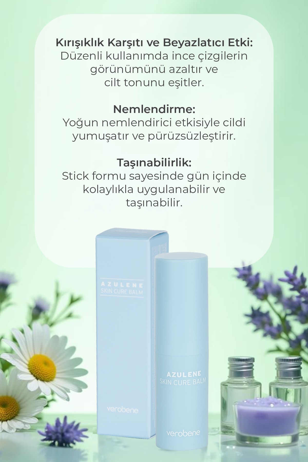 Azulene İçerikli Nemlendirici ve Kırışıklık Karşıtı Balm 10g