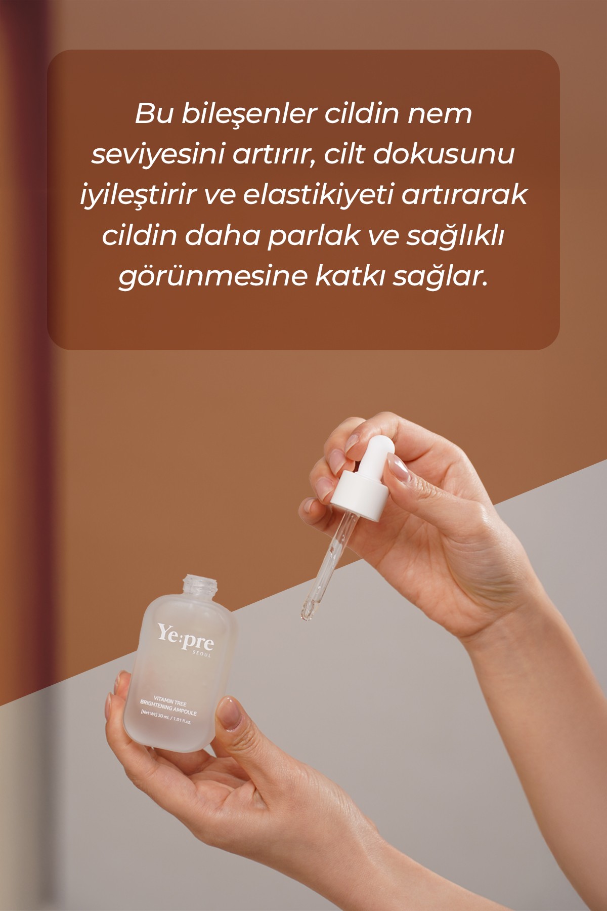 Vitamin İçerikli Aydınlatıcı Ampul 30ml – Cilt Tonu Eşitleyici & Antioksidan Koruma