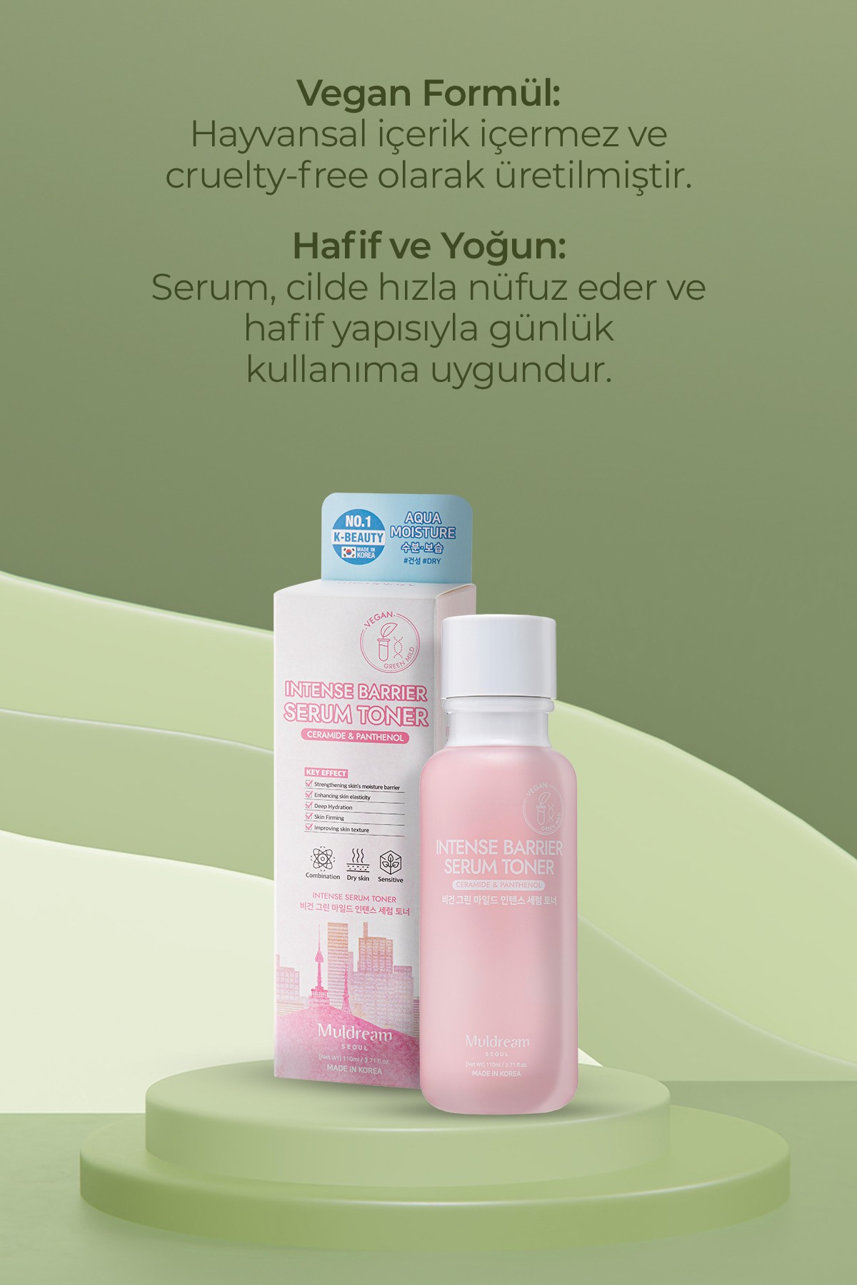 MULDREAM Hassas Ciltler İçin Cilt Bariyeri Güçlendirici S.O.S Kore Serum 110ml – Onarıcı & Yoğun Nem Bakımı