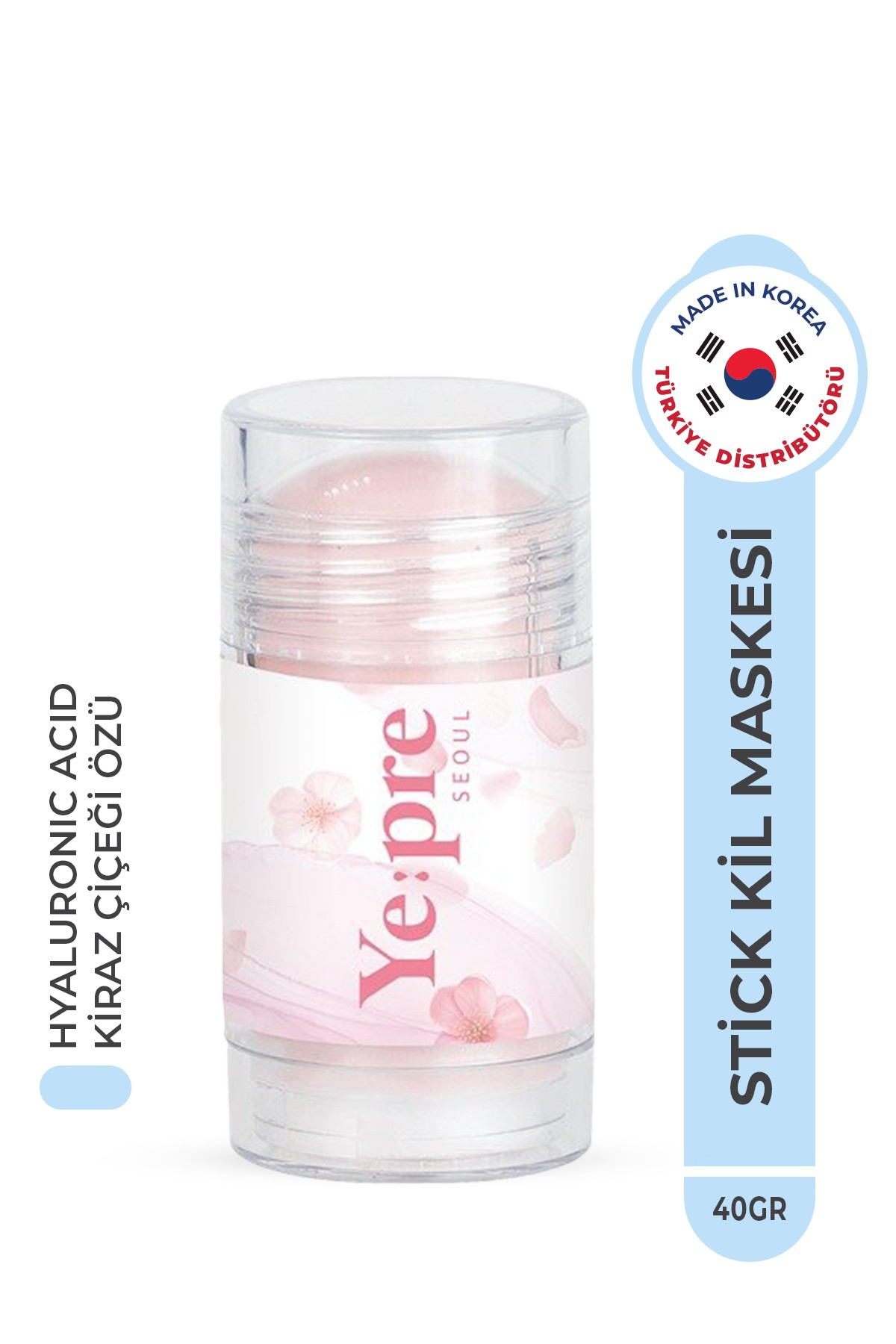 Cherry Blossom Mud Stick Mask Nemlendirici Hyaluronic Acid Kil Maskesi Kore 40g