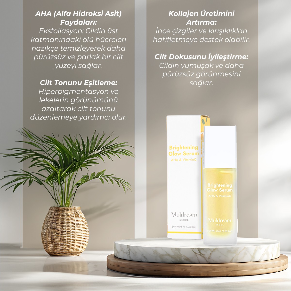 Leke Karşıtı Bakım Seti - Aha Ve C Vitamini Içerikli Krem & Serum