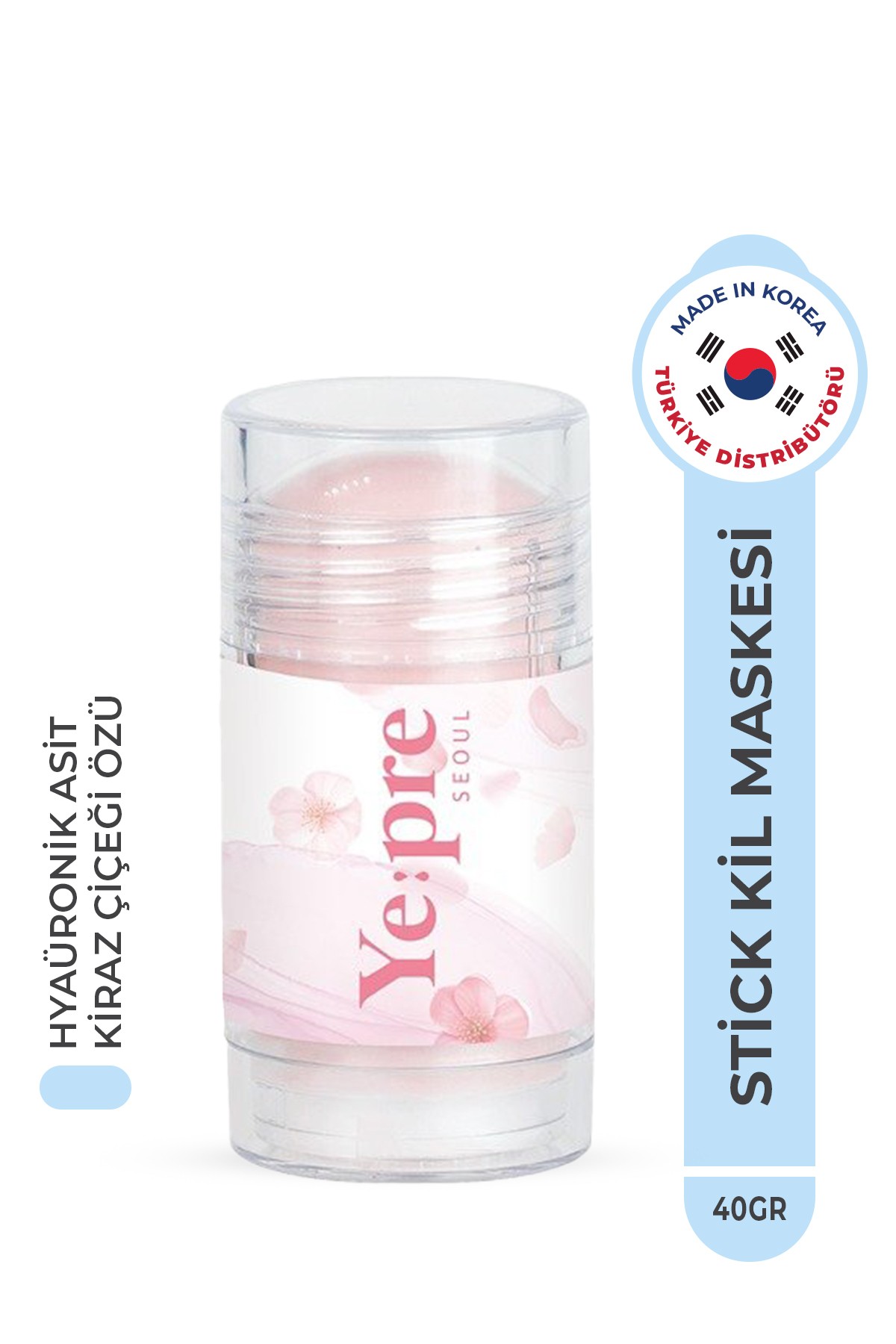 Cherry Blossom Mud Stick Mask Nemlendirici Hyaluronic Acid Kil Maskesi Kore 40g