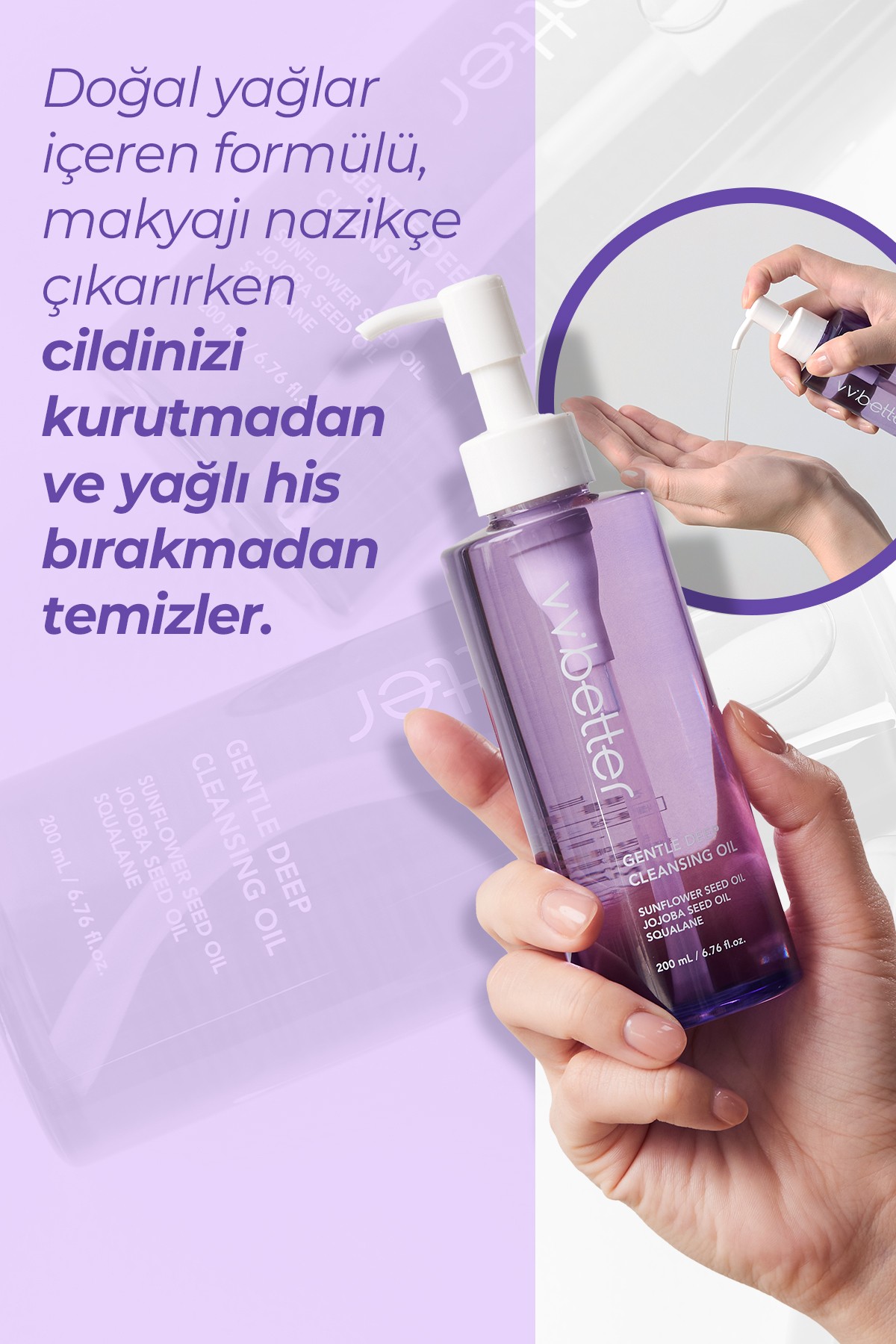 Siyah Nokta Karşıtı Arındırıcı Canlandırıcı Yaşlanma Karşıtı Kore Yüz Temizleme Yağı 200 ml