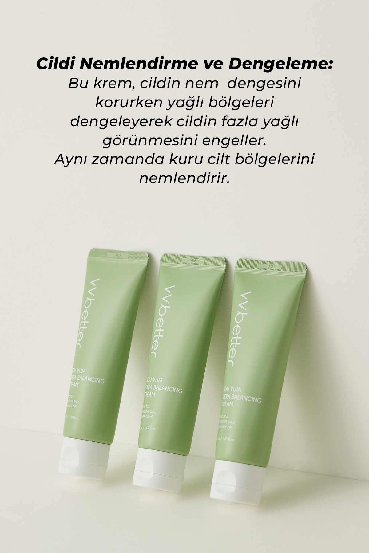 VVBETTER Jeju Yuja Cilt Dengeleyici ve Nemlendirici Sıkılaştırıcı Kore Krem – 50ml | Sebum Dengeleyici & Aydınlatıcı