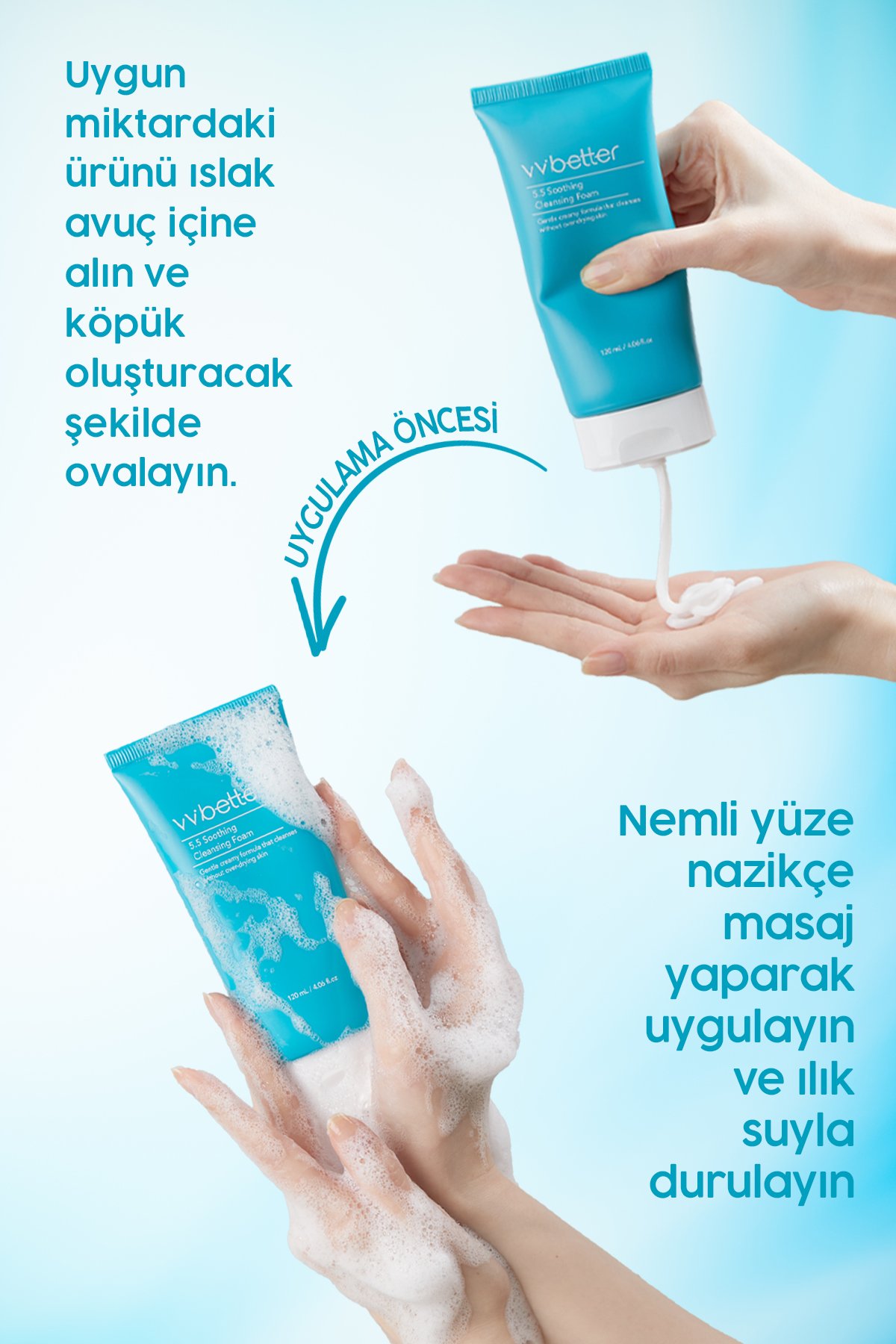 Kore Yatıştırıcı Temizleme Köpüğü pH 5.5 – Sebum Dengeleyici & Cilt Bariyeri Destekleyici 120 ml