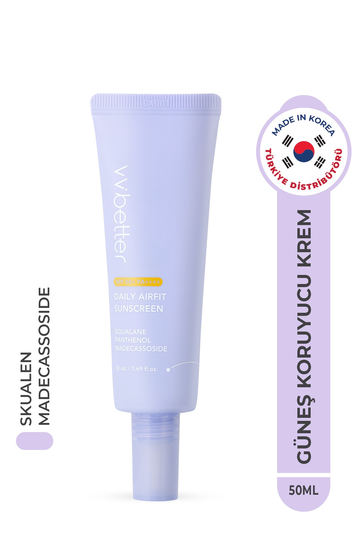 VVBETTER Hafif Dokulu Kore Güneş Kremi SPF50+ | Nemlendirici & Anti-Aging Koruma