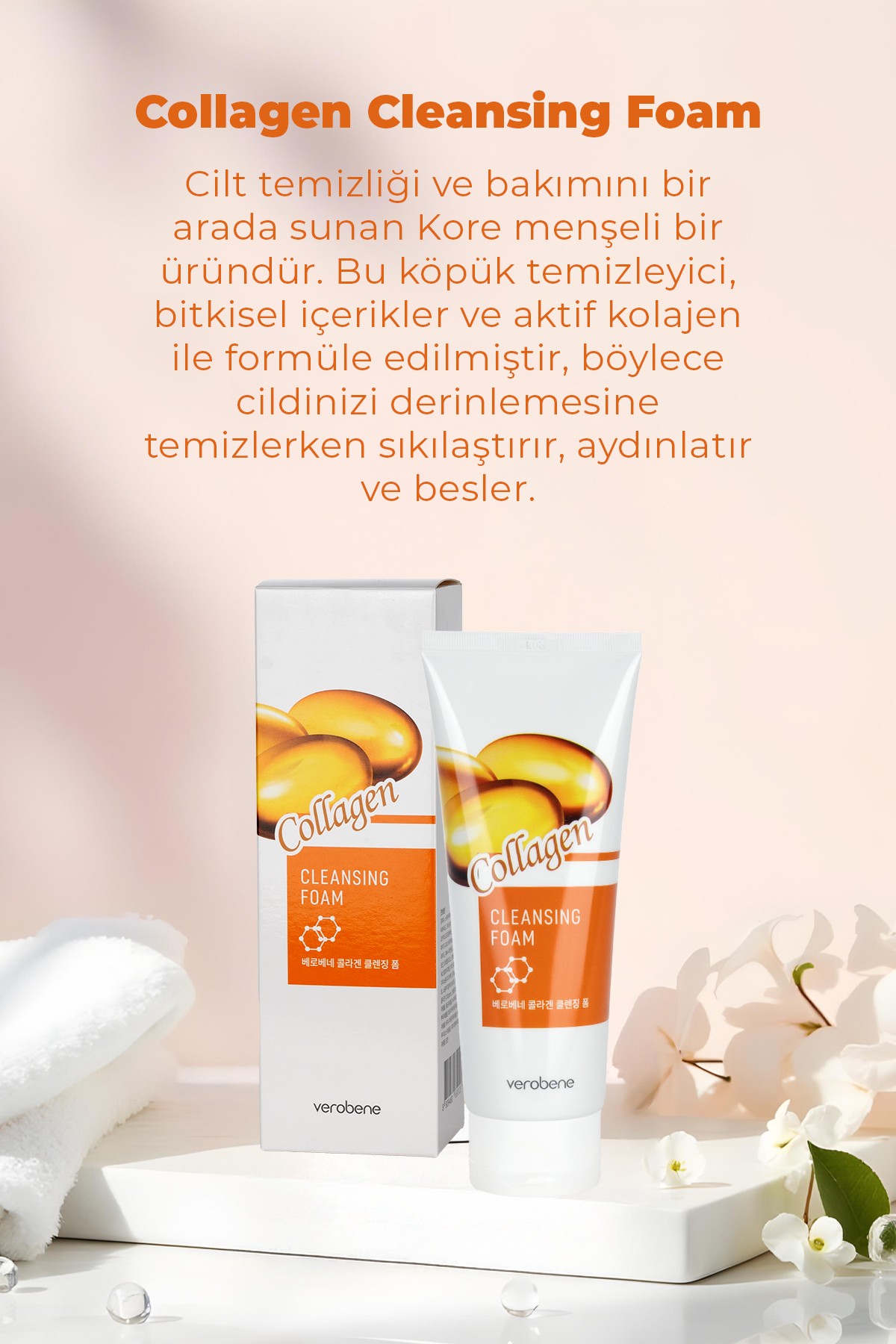 Kolajen İçerikli Nemlendirici ve Sıkılaştırıcı Yüz Temizleme Köpüğü 150ml