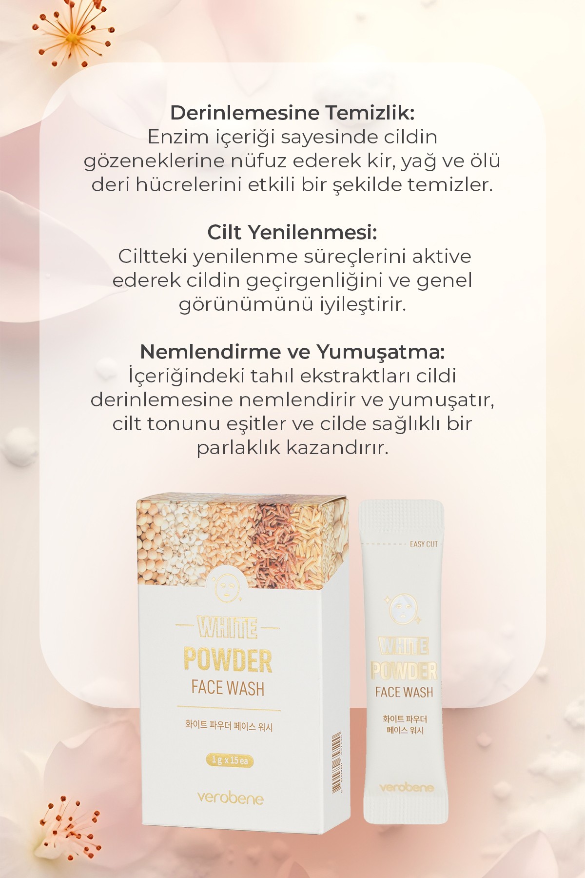 Peeling Etkili Gözenek Arındırıcı ve Aydınlatıcı Yüz Temizleme Köpüğü Tozu (Şase) 1g