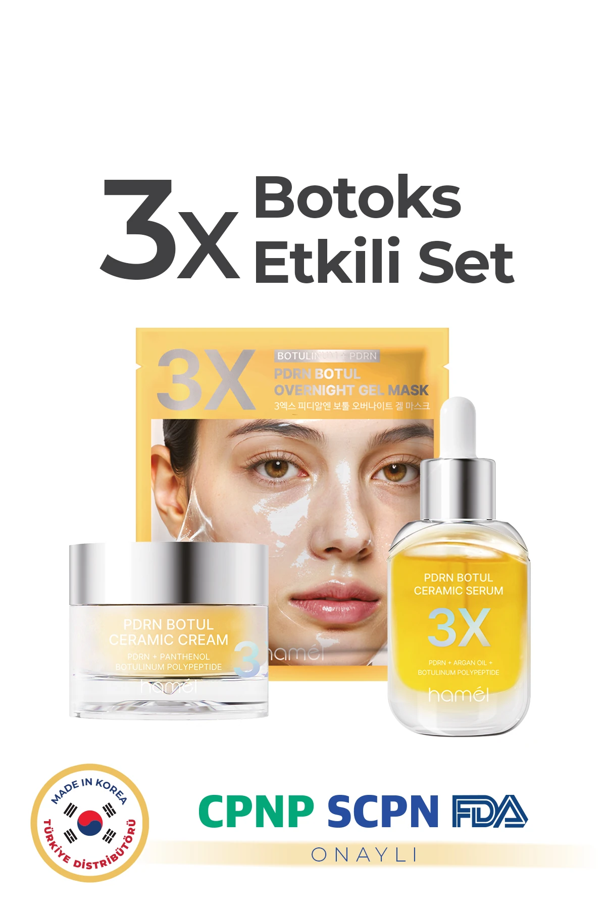 3X PDRN Botul Sodium DNA Botoks Etkili Doku Onarıcı Üçlü Bakım Seti