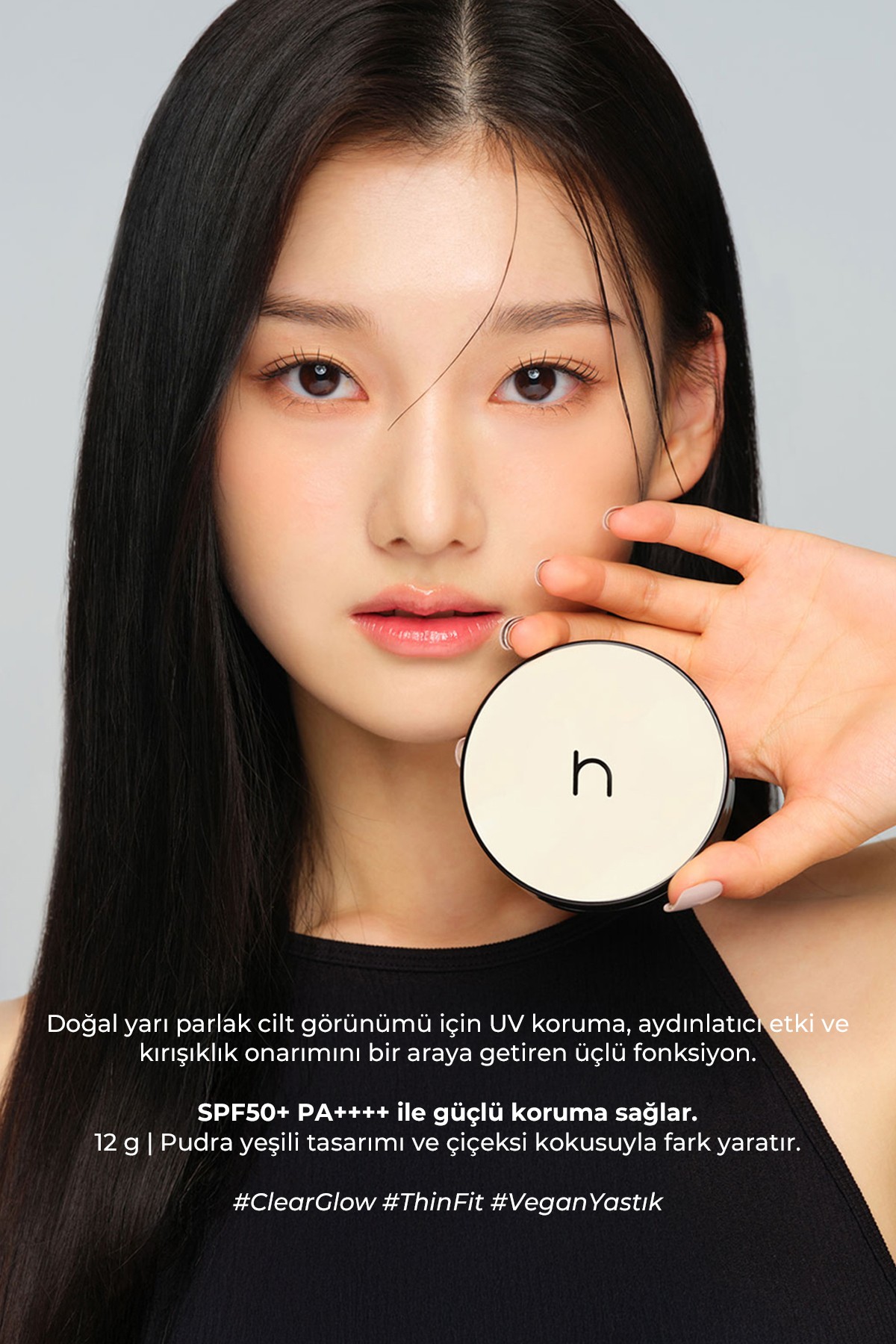 Zero Fit Cushion Uzun Süre Kalıcı Kore Fondöten SPF50+ PA+++ Doğal Bitişli Refill x2 12g