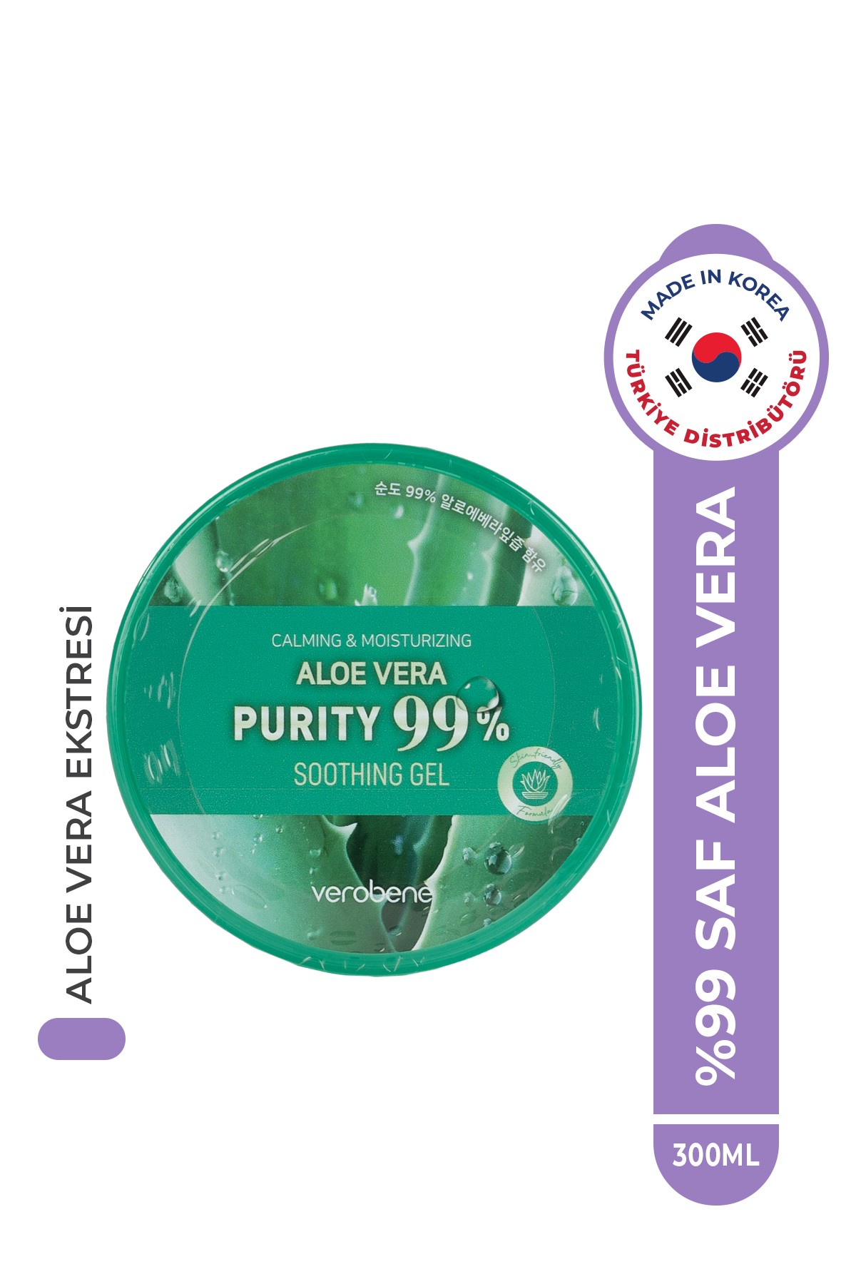 %99 Saf Aloe Vera Yatıştırıcı ve Nemlendirici Jel 300ml