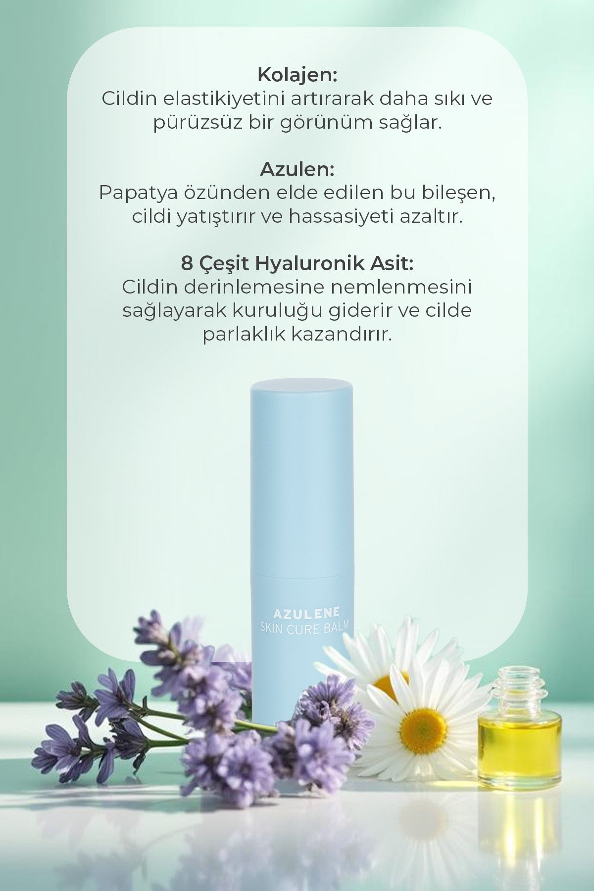 Azulene İçerikli Nemlendirici ve Kırışıklık Karşıtı Balm 10g