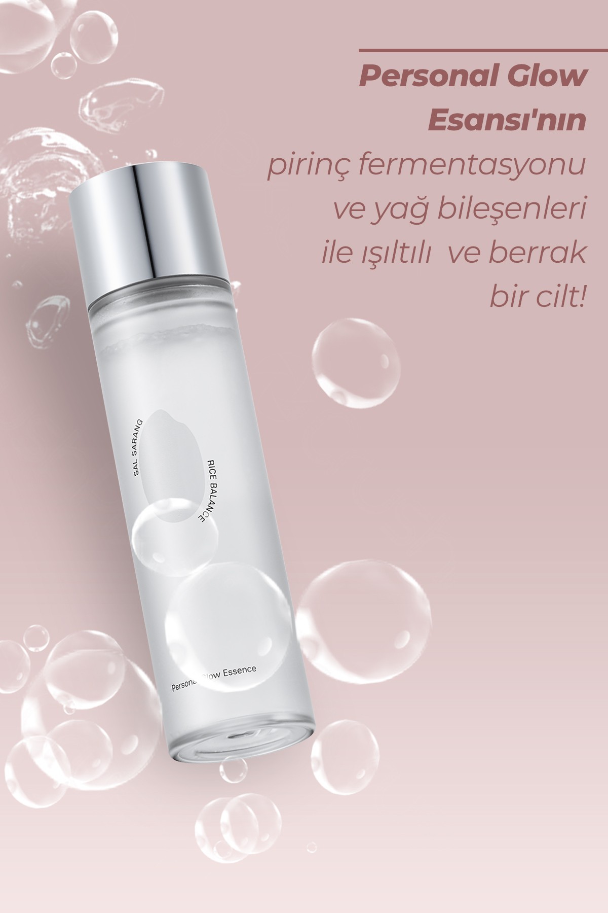 Pirinç Kepeği İçeren Aydınlatıcı Kore Dengeleyici Esans 120ml – Nemlendirici & Cilt Yenileyici