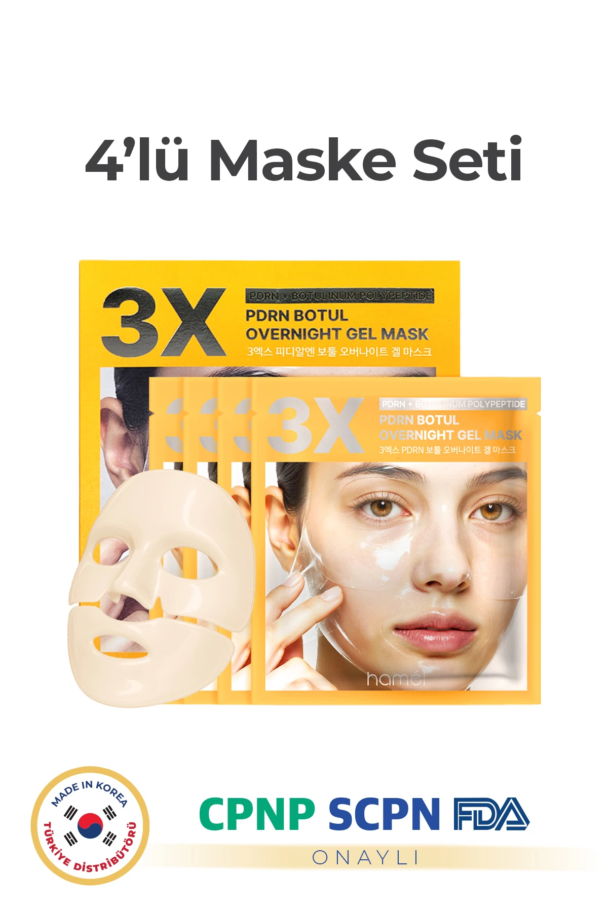 PDRN Botul Overnight Mask – Cilt Yenileyici ve Kolajenli Jel Maske 4 Pcs