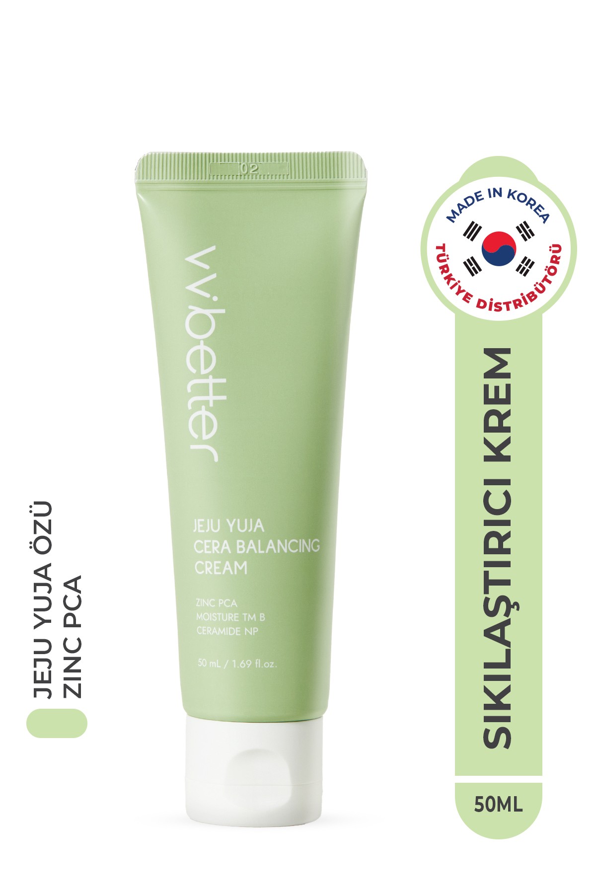 VVBETTER Jeju Yuja Cilt Dengeleyici ve Nemlendirici Sıkılaştırıcı Kore Krem – 50ml | Sebum Dengeleyici & Aydınlatıcı