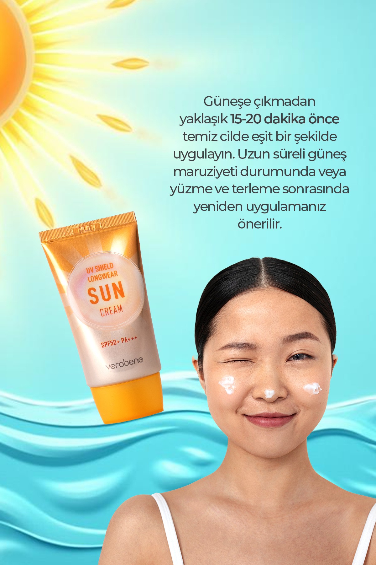 Uzun Süre Etkili Güneş Koruyucu Krem SPF50+ PA+++