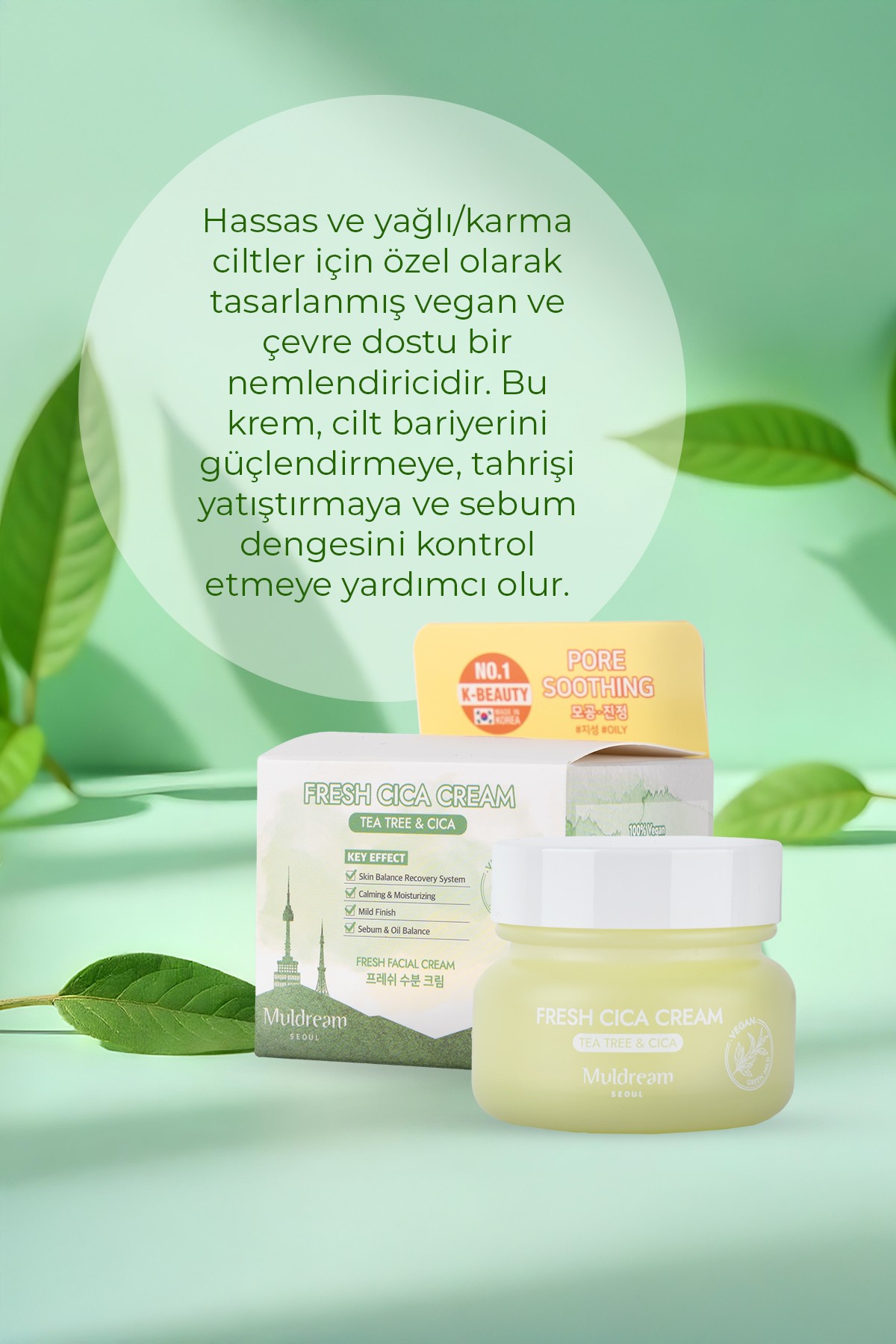 Akne Karşıtı Sebum Dengeleyici Kore Nemlendirici Etkili Yüz Kremi 60 Gr