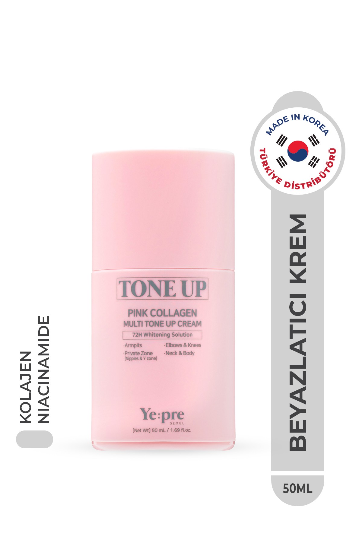 Pink Collagen Multi Tone Up Cream Ton Eşitleyici Kolajen Krem 72 Saat Etkili Leke Karşıtı Kore 50ml
