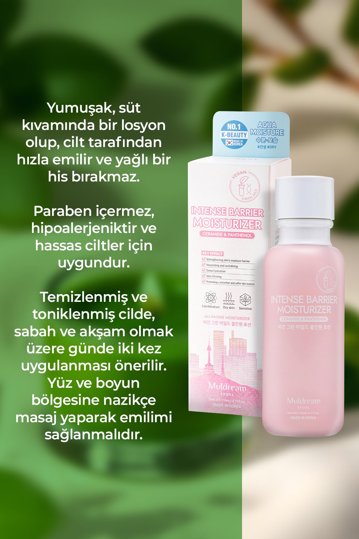 Hassas Ciltler İçin Cilt Bariyeri Güçlendirici Yoğun Kore Nemlendirici Losyon 110ml – Yatıştırıcı & Onarıcı Bakım