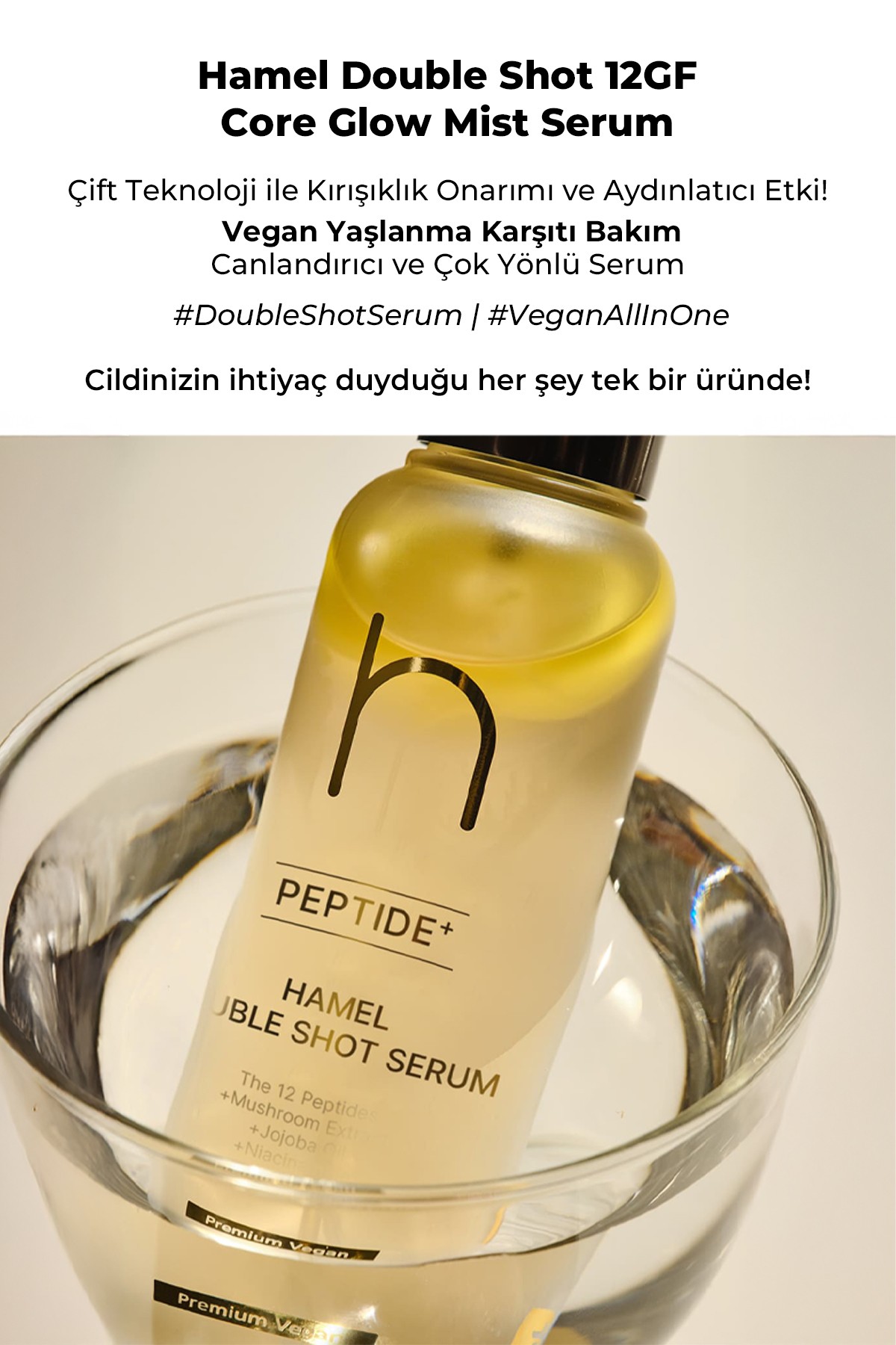 Peptid İçerikli Çift Etkili Güçlendirici Mist Kore Serum 100ml – Kırışıklık Giderici & Aydınlatıcı Nem Bakımı