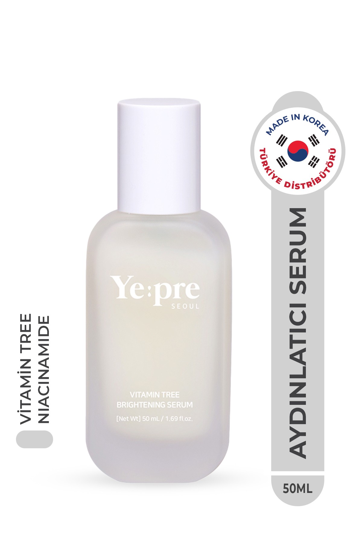 YE:PRE Vitamin İçerikli Aydınlatıcı Kore Serum 50ml – Cilt Tonu Eşitleyici & Antioksidan Koruma