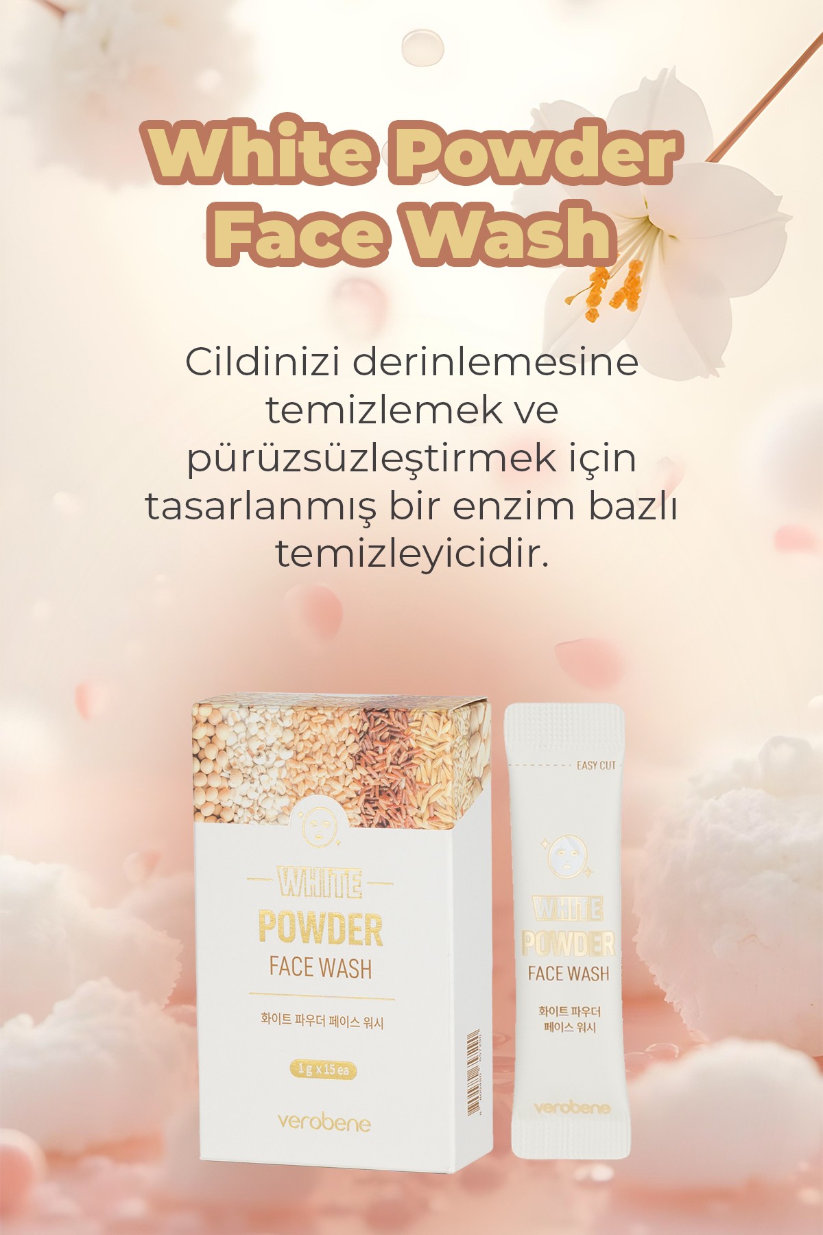 Peeling Etkili Gözenek Arındırıcı ve Aydınlatıcı Yüz Temizleme Köpüğü Tozu (Şase) 1g